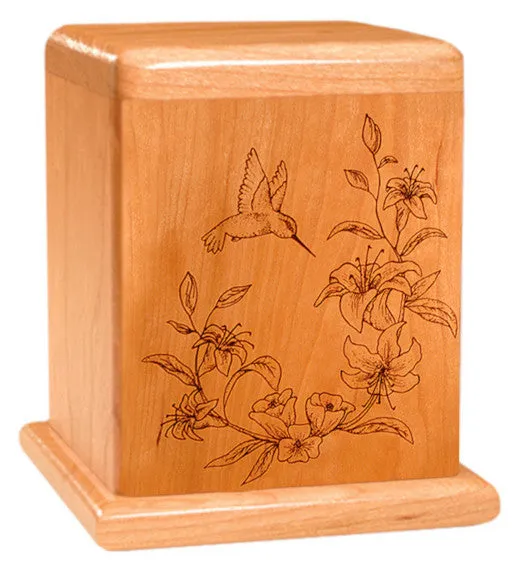 Cherry Keepsake Urn Hummingbird