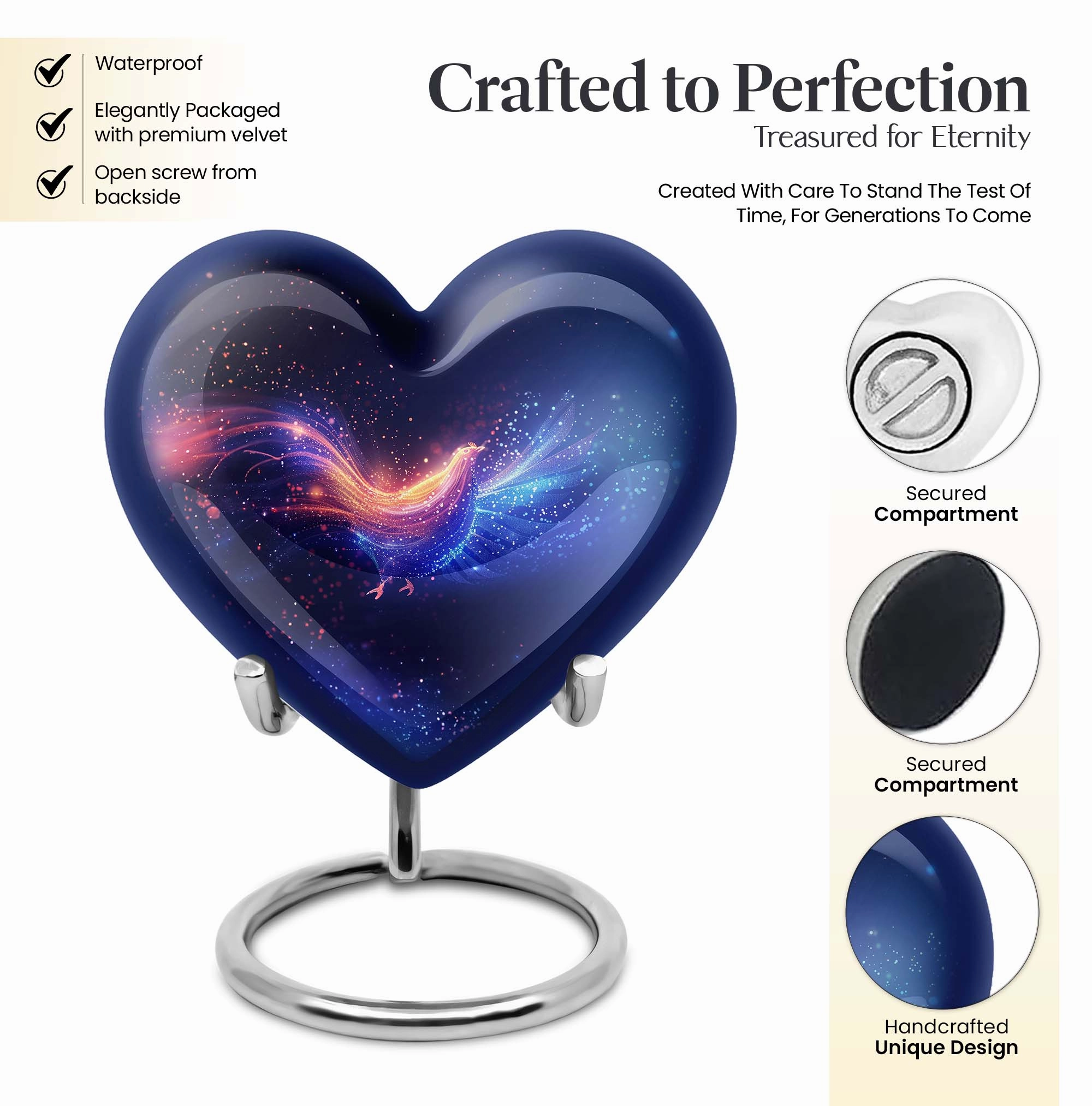 Chicken Heart Cremation Urn - Large Dignified Storage