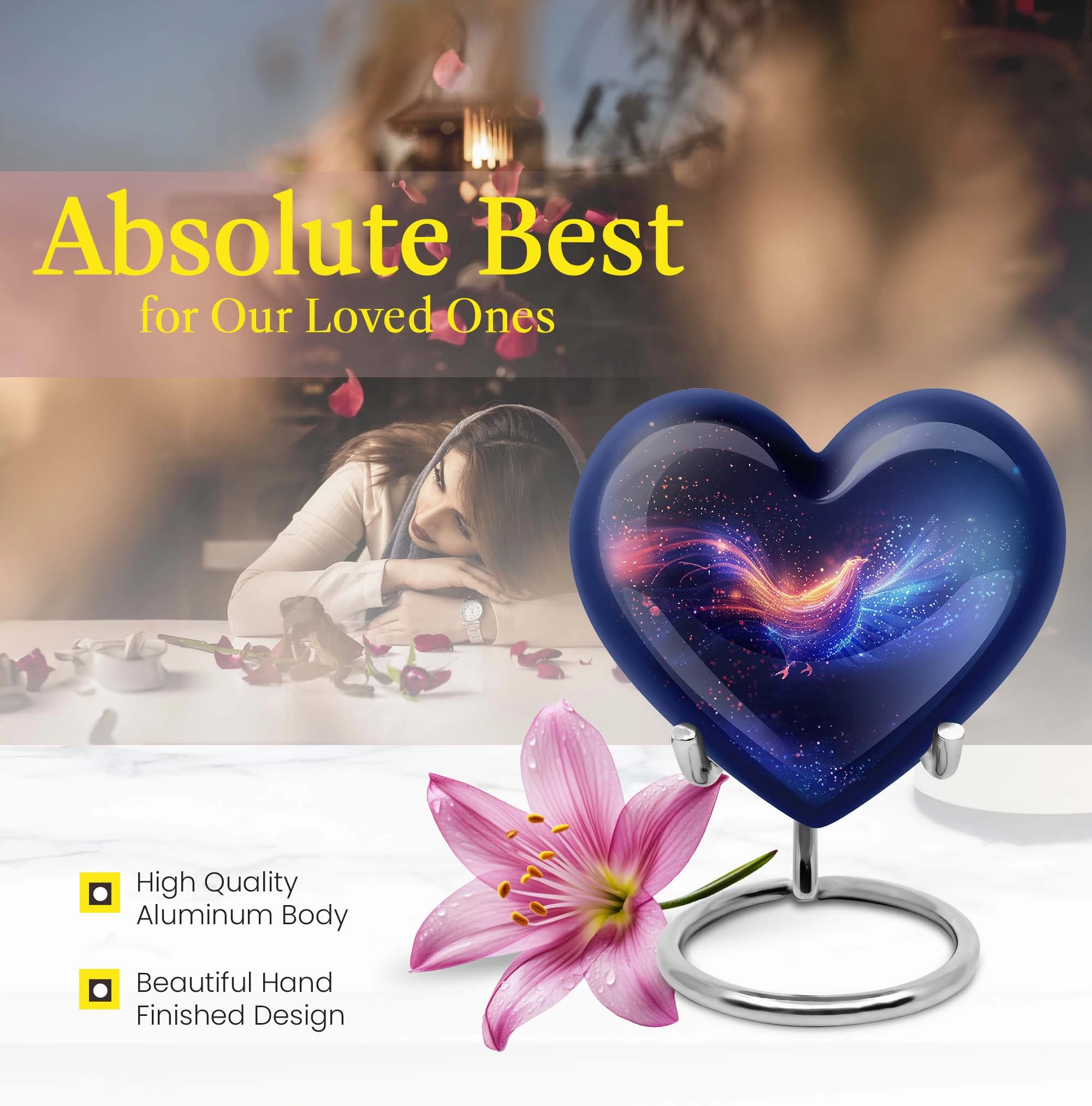 Chicken Heart Cremation Urn - Large Dignified Storage