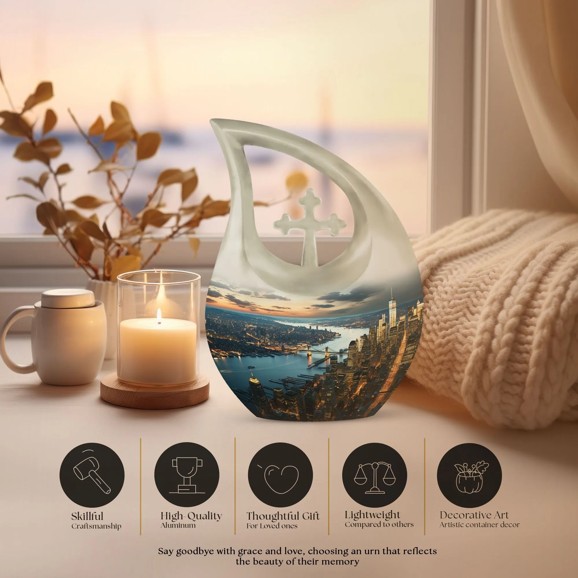Cityscape Urn for Ashes| Cremation Urn For Ashes