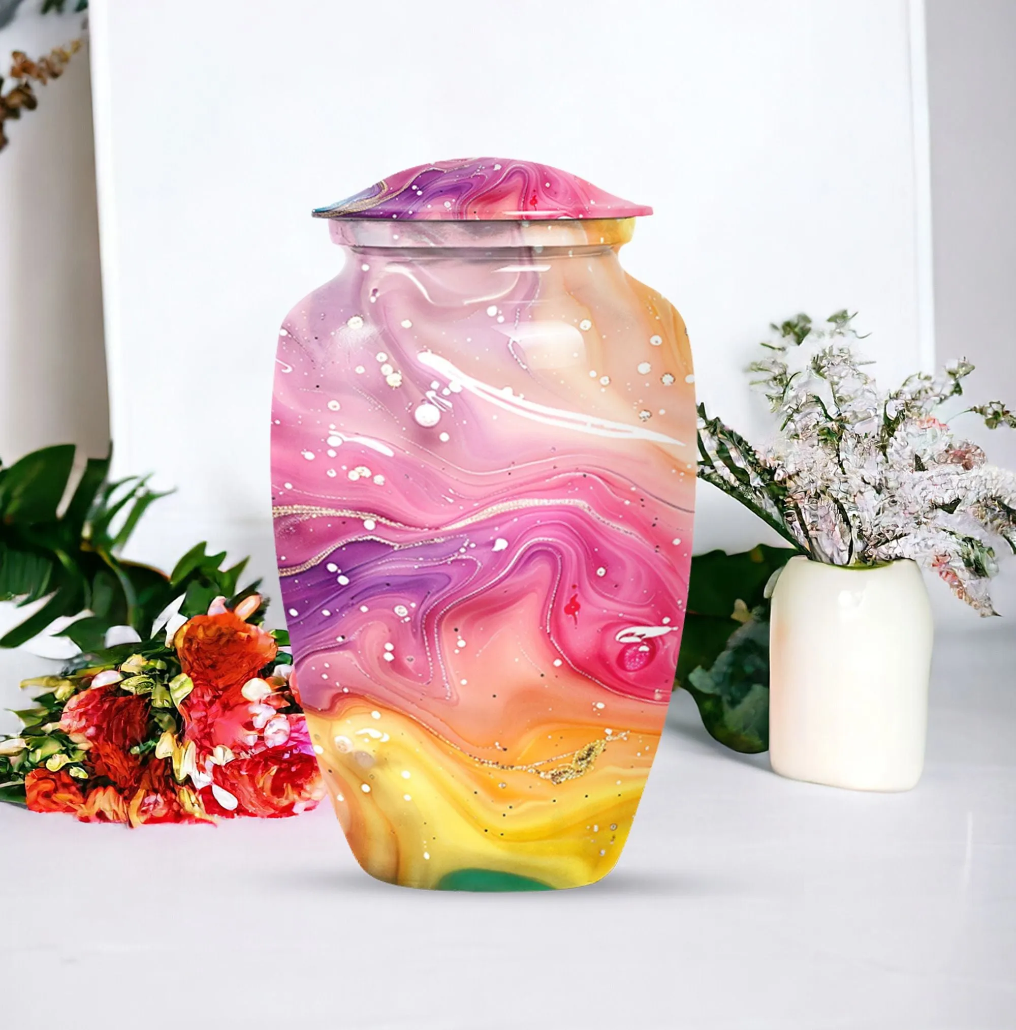 Classic Abstract Urn: Cremation Accessory for Cherished Mom