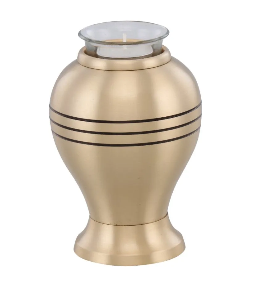Classic Gold Solid Brass Cremation Memorial Urn