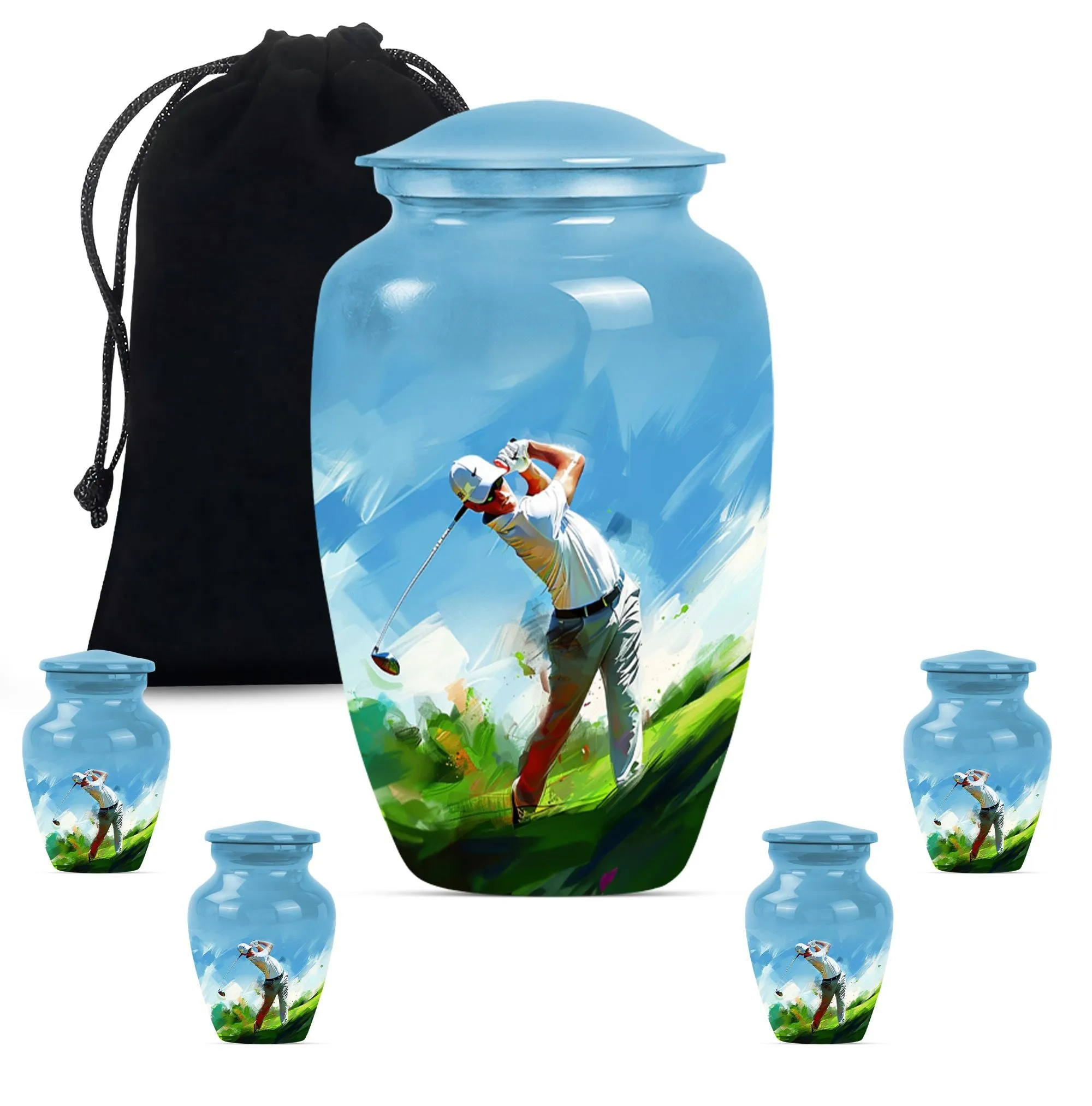 Classic Golf Urn - Adult Cremation Memorial for Ashes