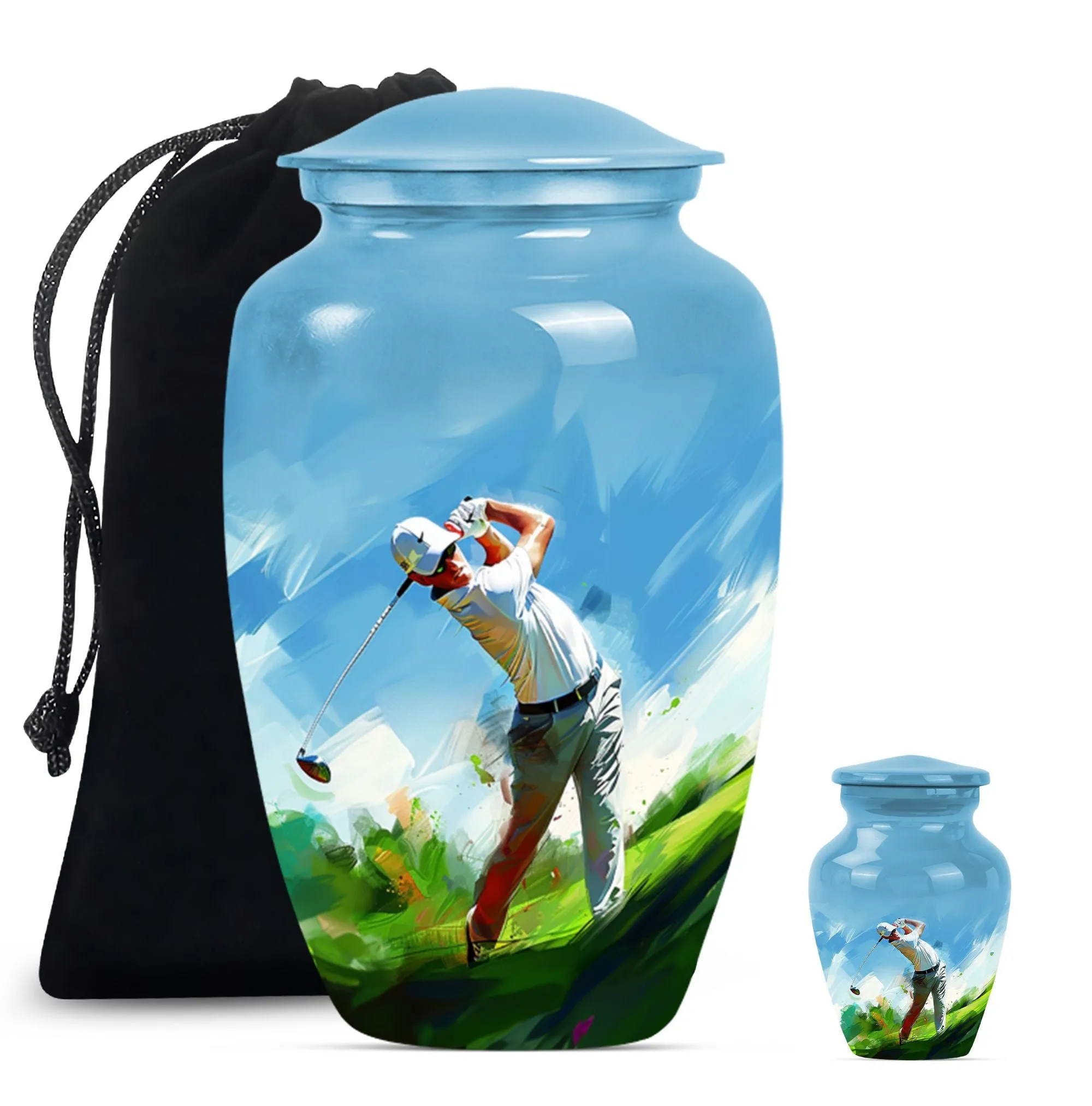 Classic Golf Urn - Adult Cremation Memorial for Ashes
