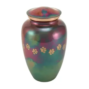 Classic Paw Raku Cremation Urn | Large Size For Dog or Cat | Holds up to a 195 # Pet