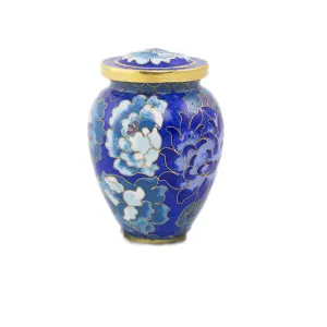 Cloisonne Blue Cremation Keepsake Urn