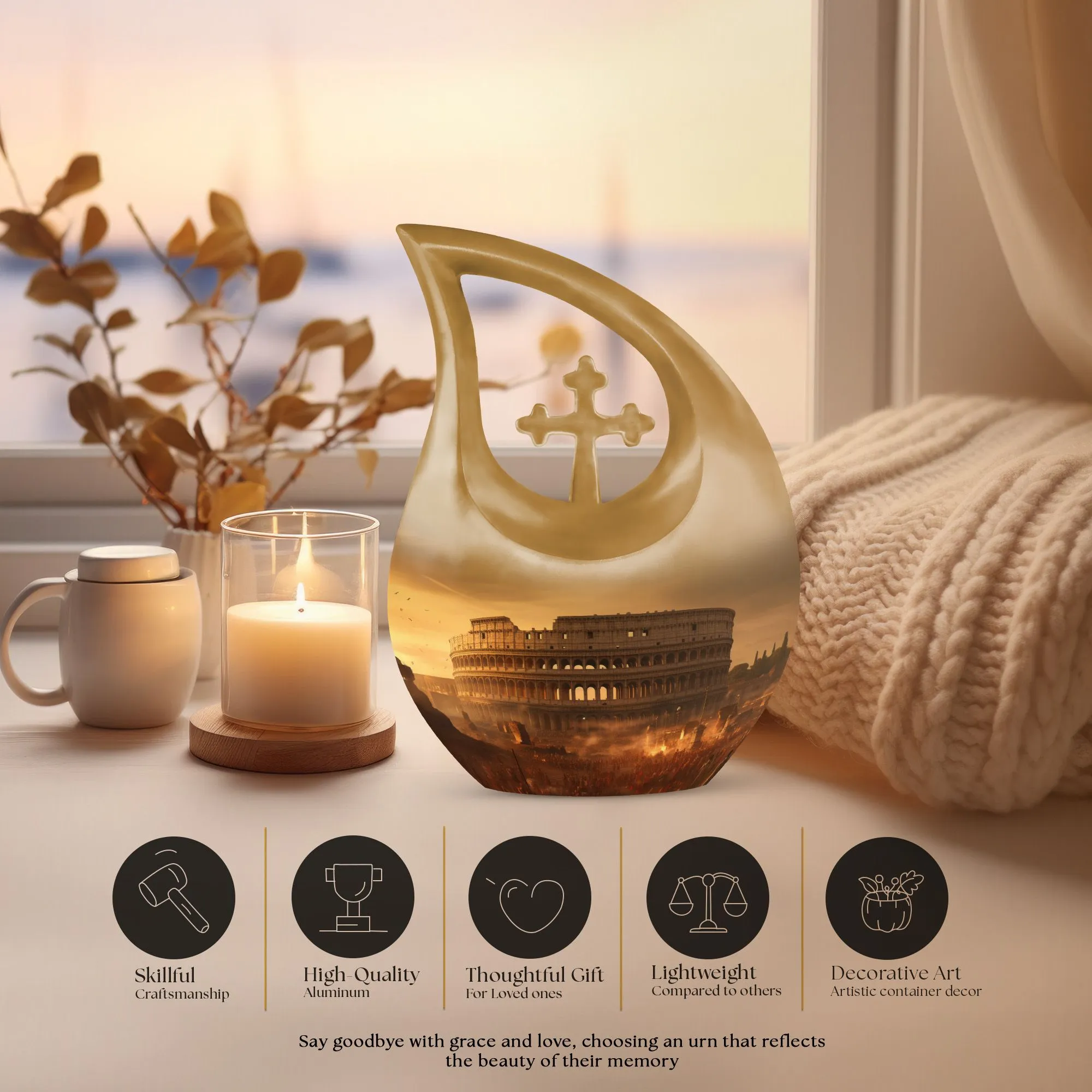 Colosseum Urn - Compact Memorial Cremation Urn