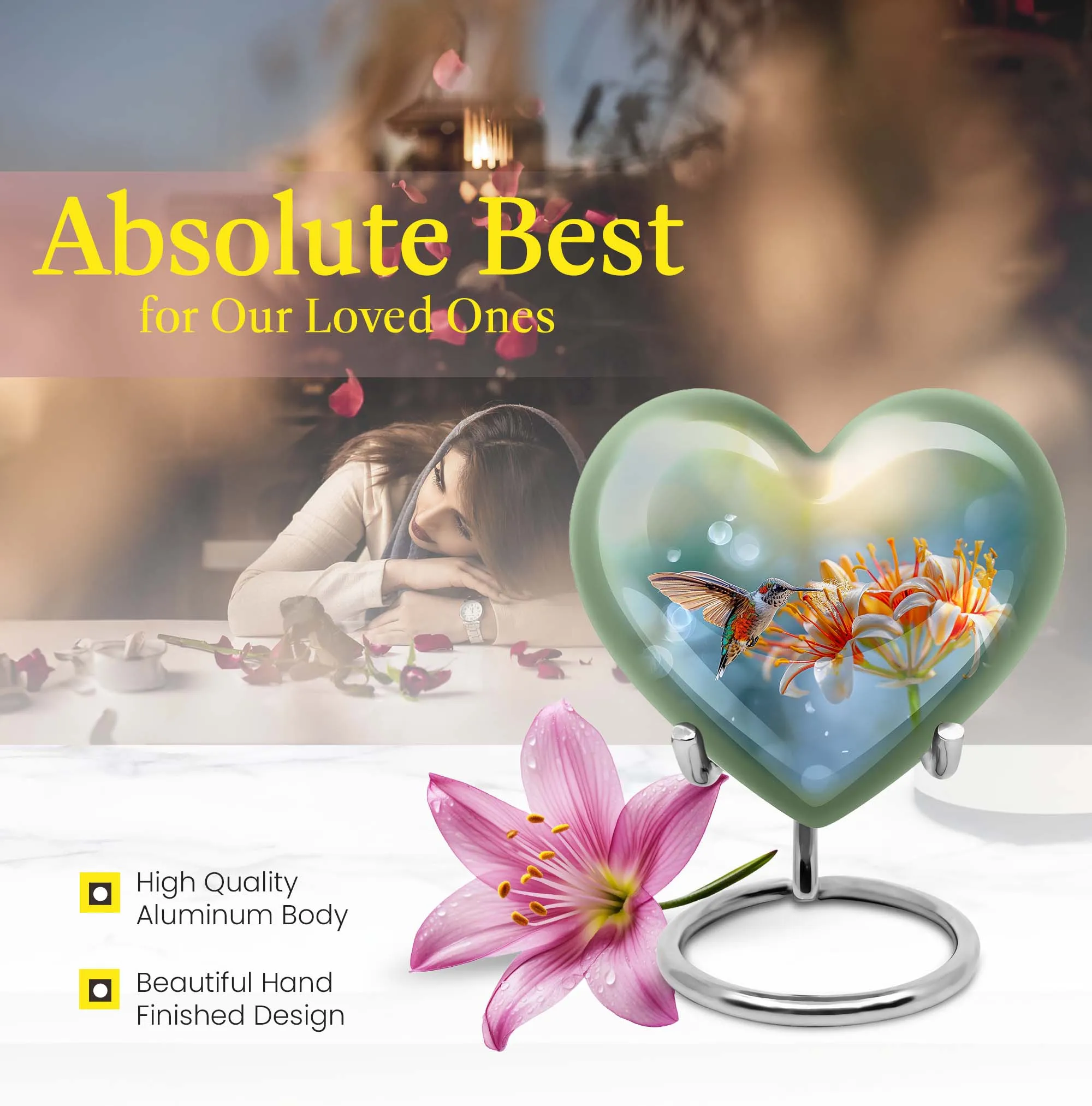Comfort Hummingbird Cremation Urn - Serene Rest Ash Chamber