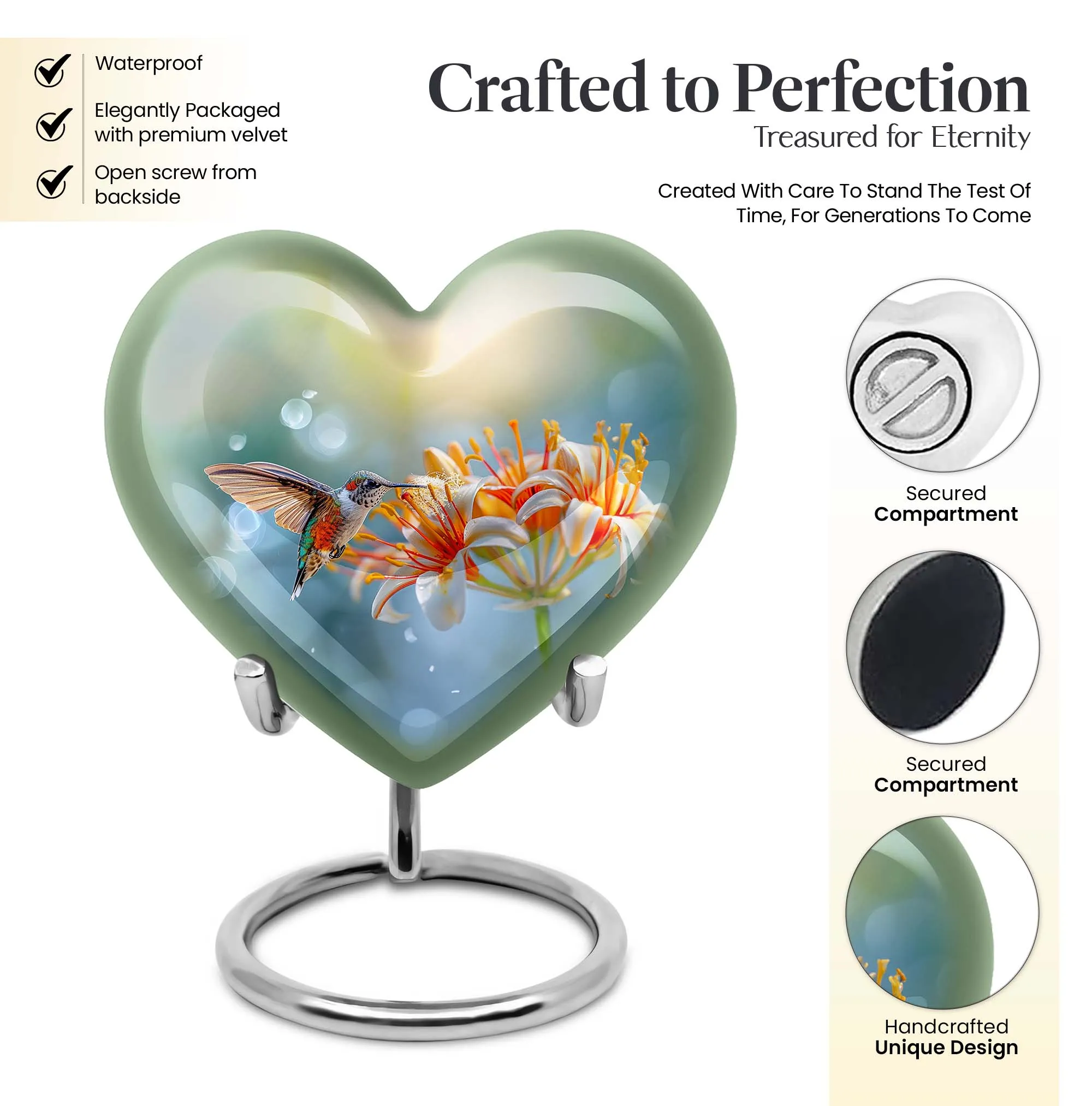 Comfort Hummingbird Cremation Urn - Serene Rest Ash Chamber