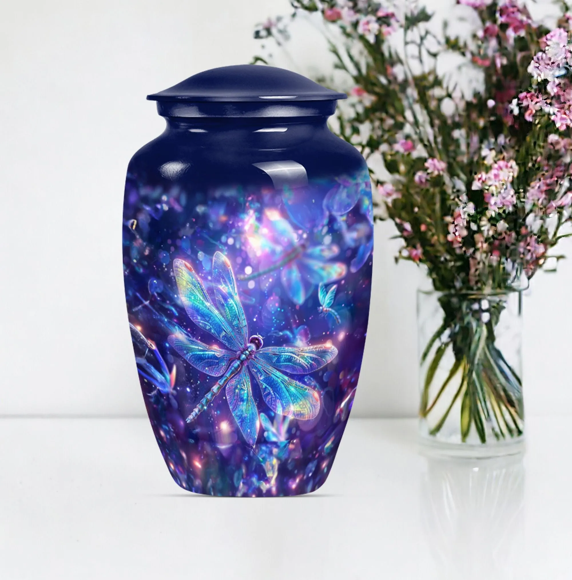 COSMIC DRAGONFLY Memorial Urn - A Classic Aluminium Tribute