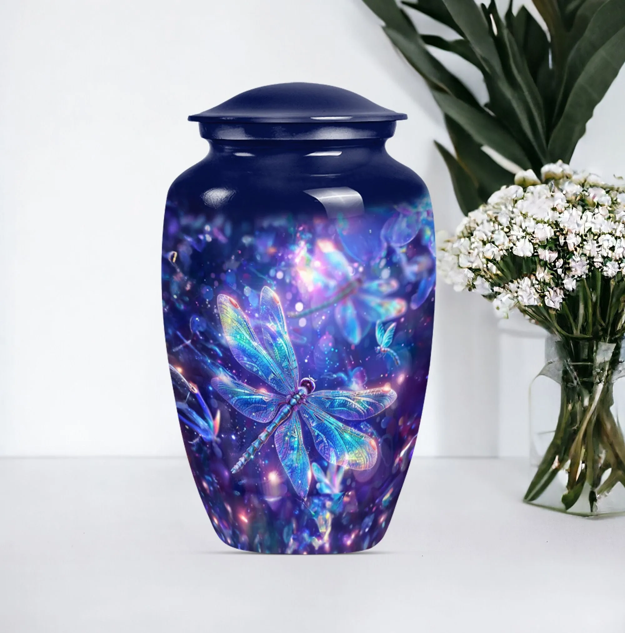 COSMIC DRAGONFLY Memorial Urn - A Classic Aluminium Tribute