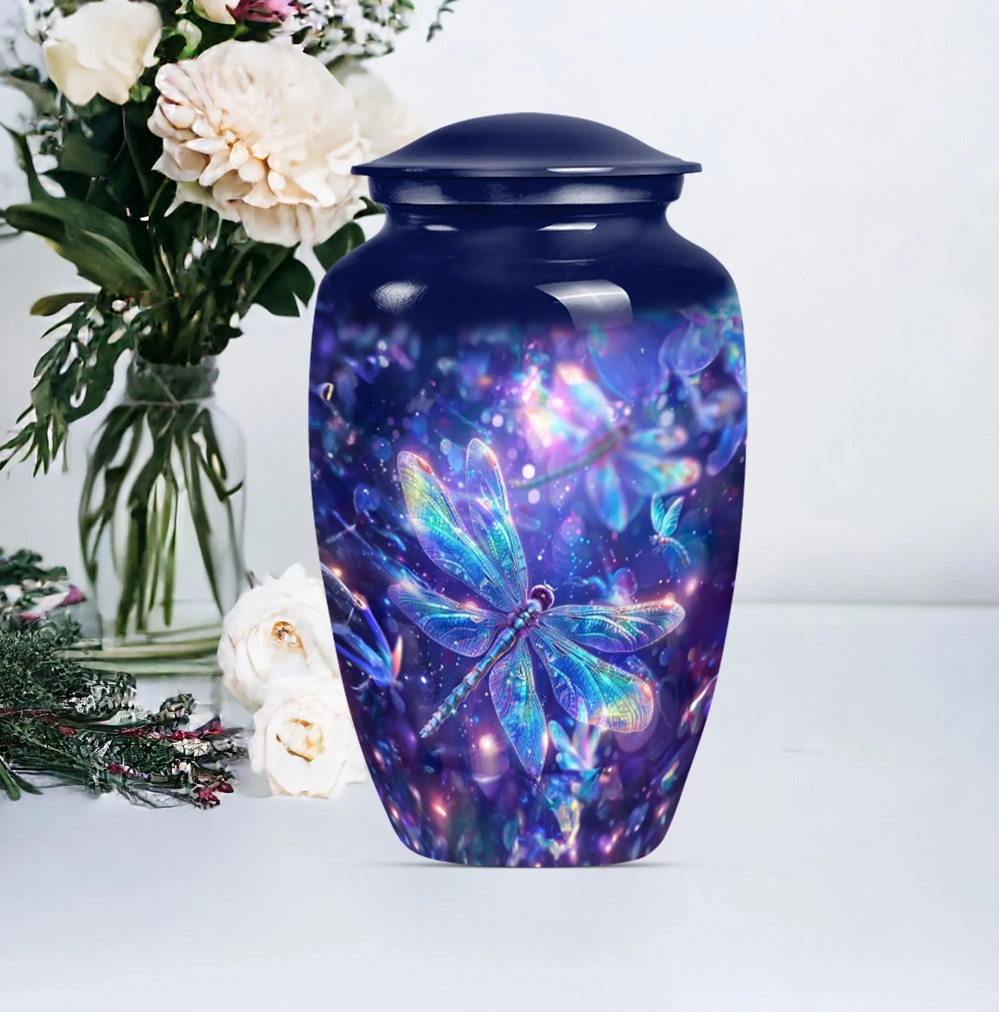 COSMIC DRAGONFLY Memorial Urn - A Classic Aluminium Tribute
