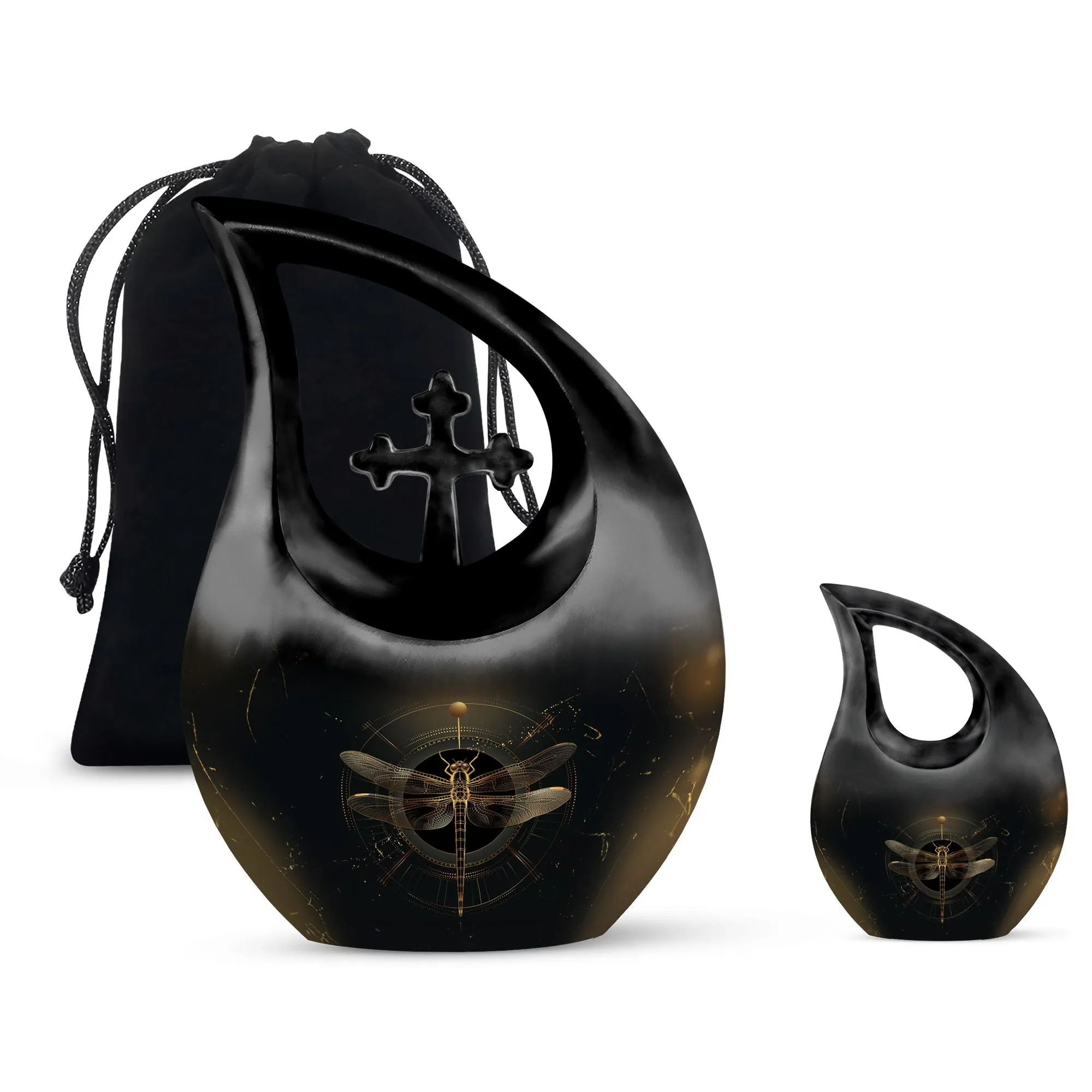 Cosmic Dragonfly Urn : Medium Size Memorial Cremation Urn