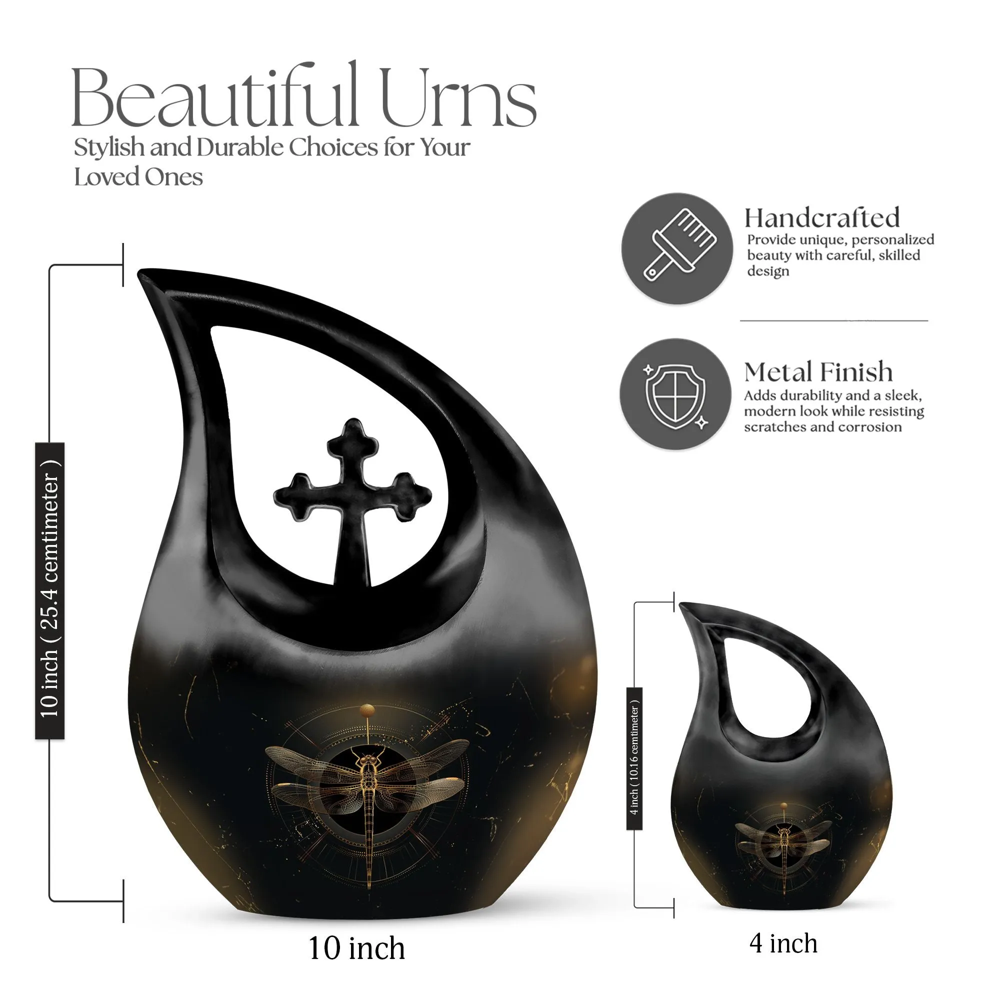 Cosmic Dragonfly Urn : Medium Size Memorial Cremation Urn