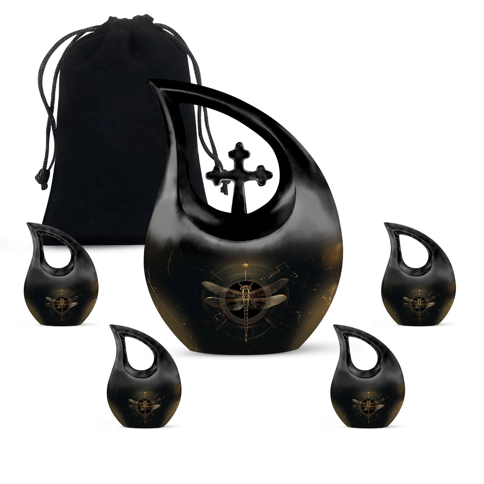 Cosmic Dragonfly Urn : Medium Size Memorial Cremation Urn