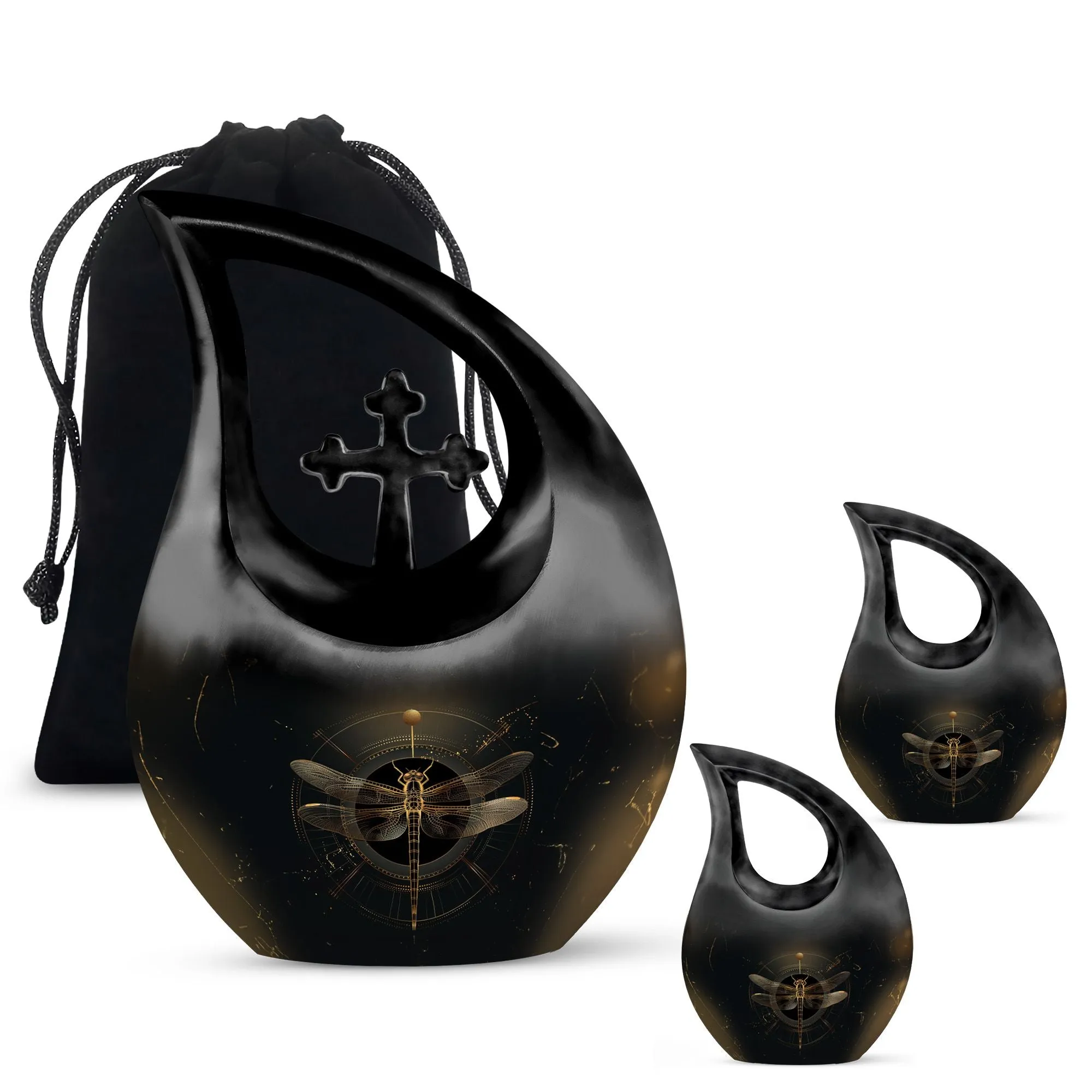 Cosmic Dragonfly Urn : Medium Size Memorial Cremation Urn