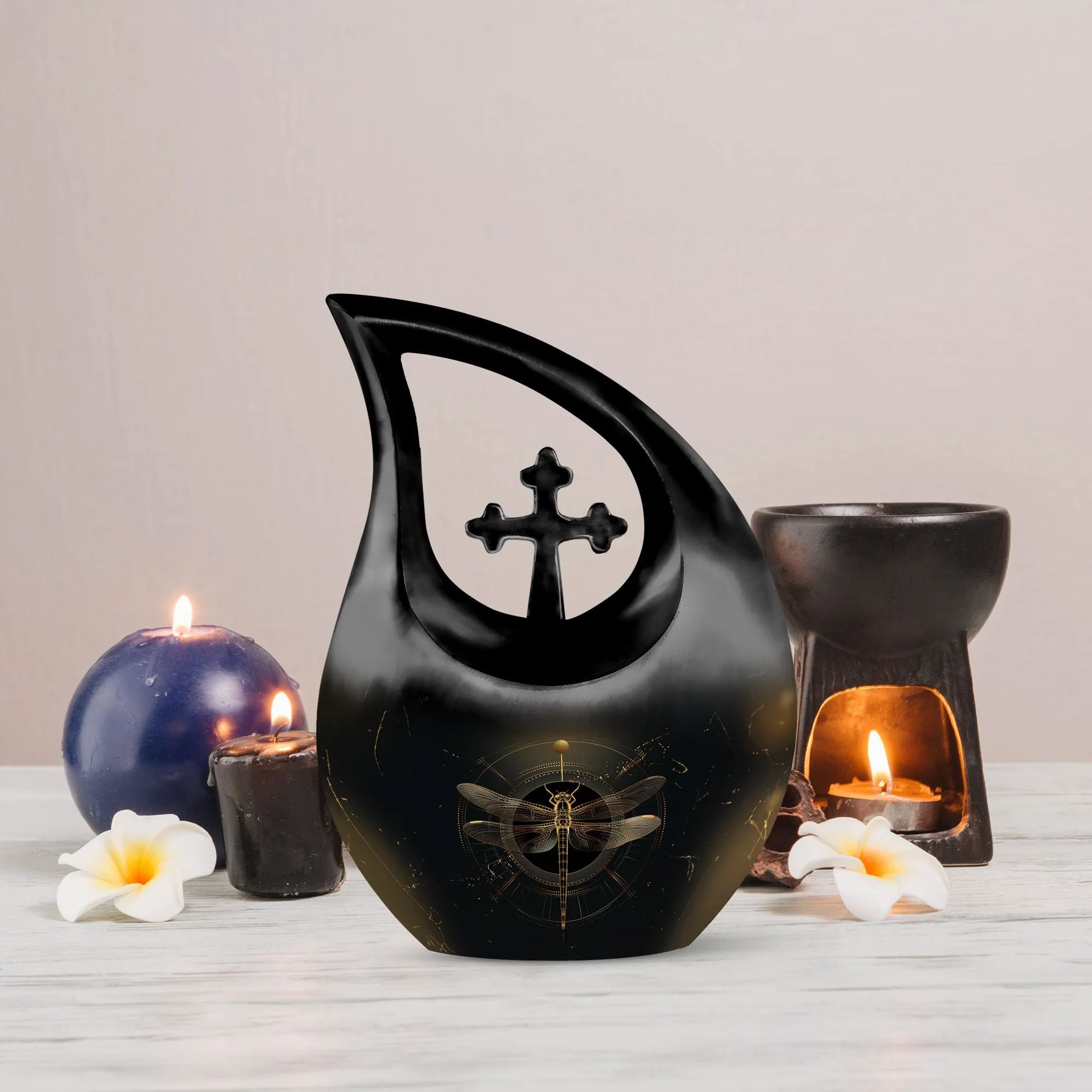 Cosmic Dragonfly Urn : Medium Size Memorial Cremation Urn