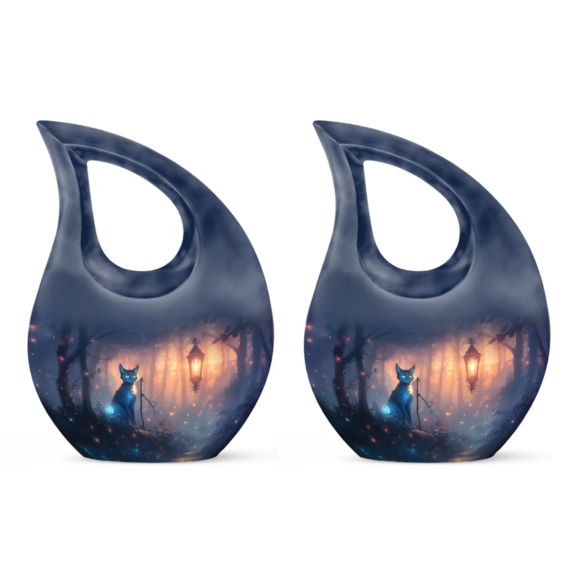 Cosmic Feline's Memorial Urn with Ethereal Presence