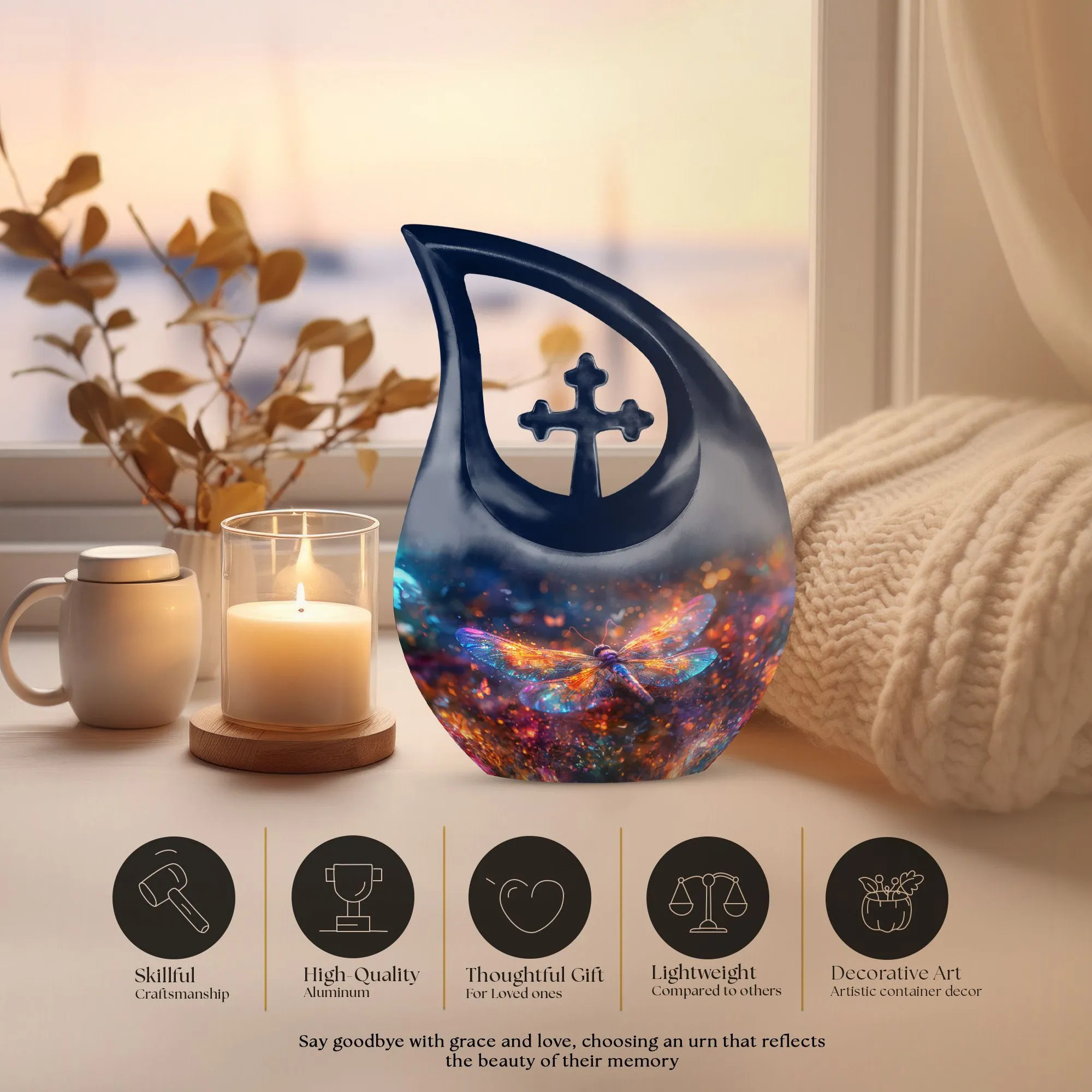 Cosmic Shimmer Wings Memorial Keepsake Personalized Urn