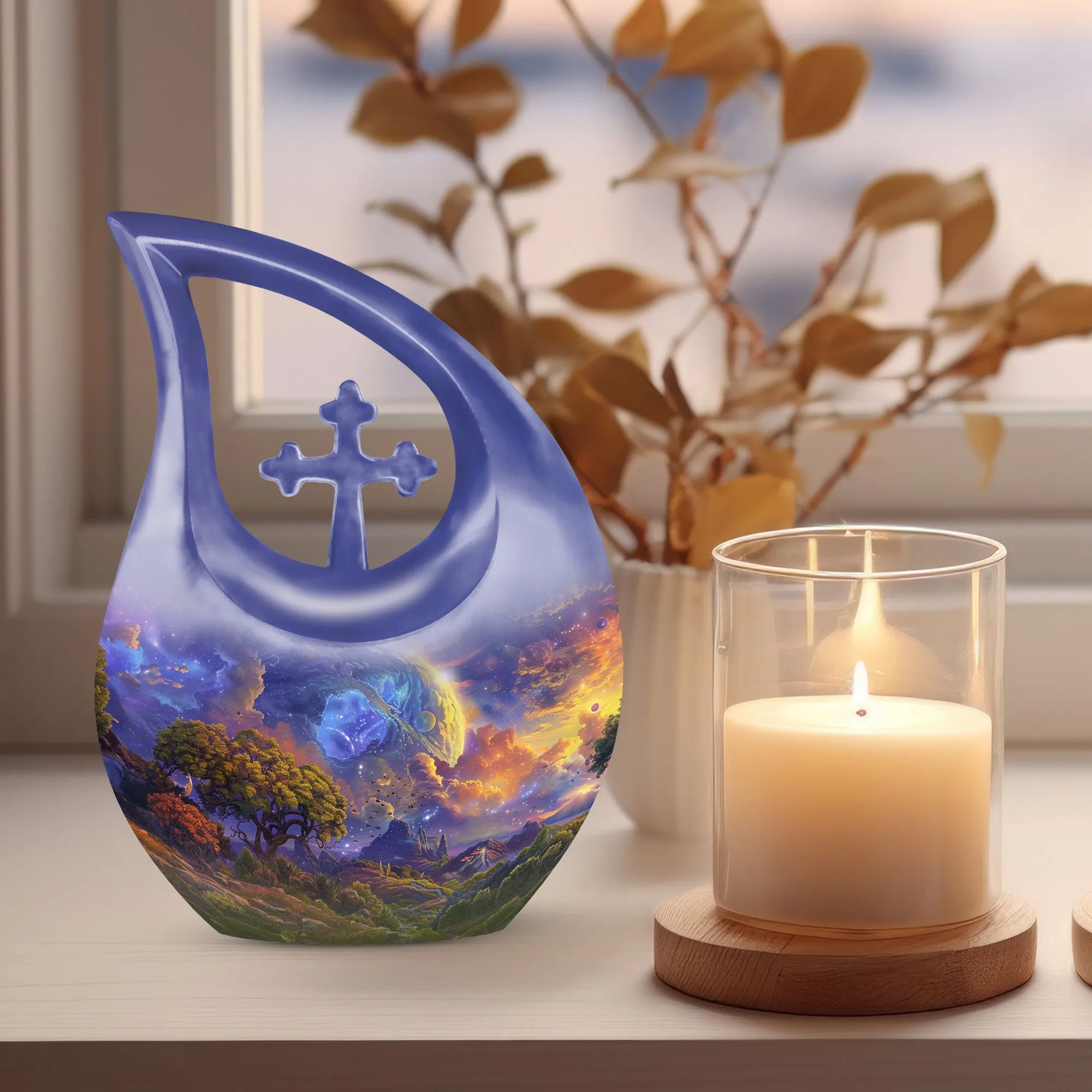 Cosmic Wilderness Memorial Extra-large Tribute Urn for Ashes