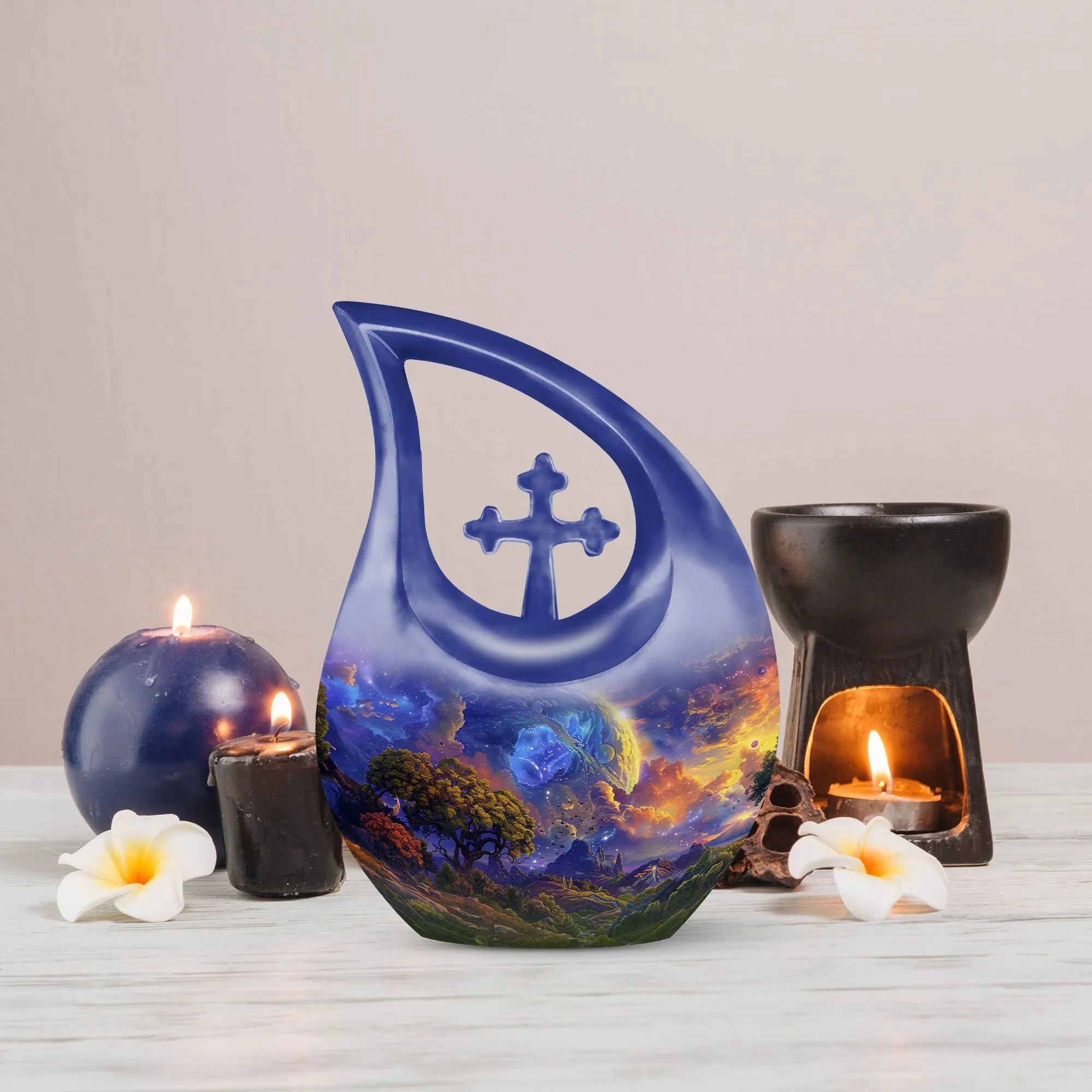 Cosmic Wilderness Memorial Extra-large Tribute Urn for Ashes