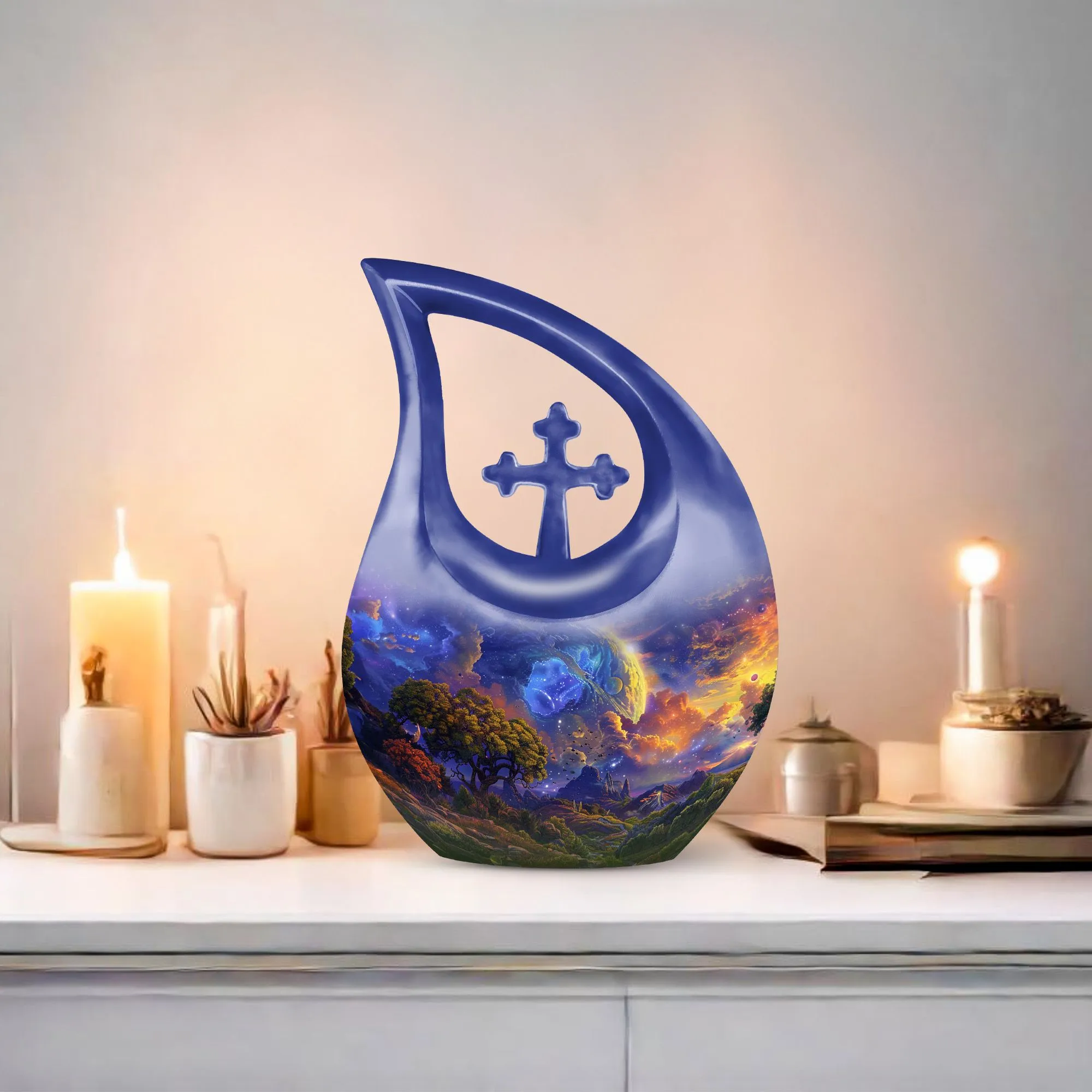 Cosmic Wilderness Memorial Extra-large Tribute Urn for Ashes