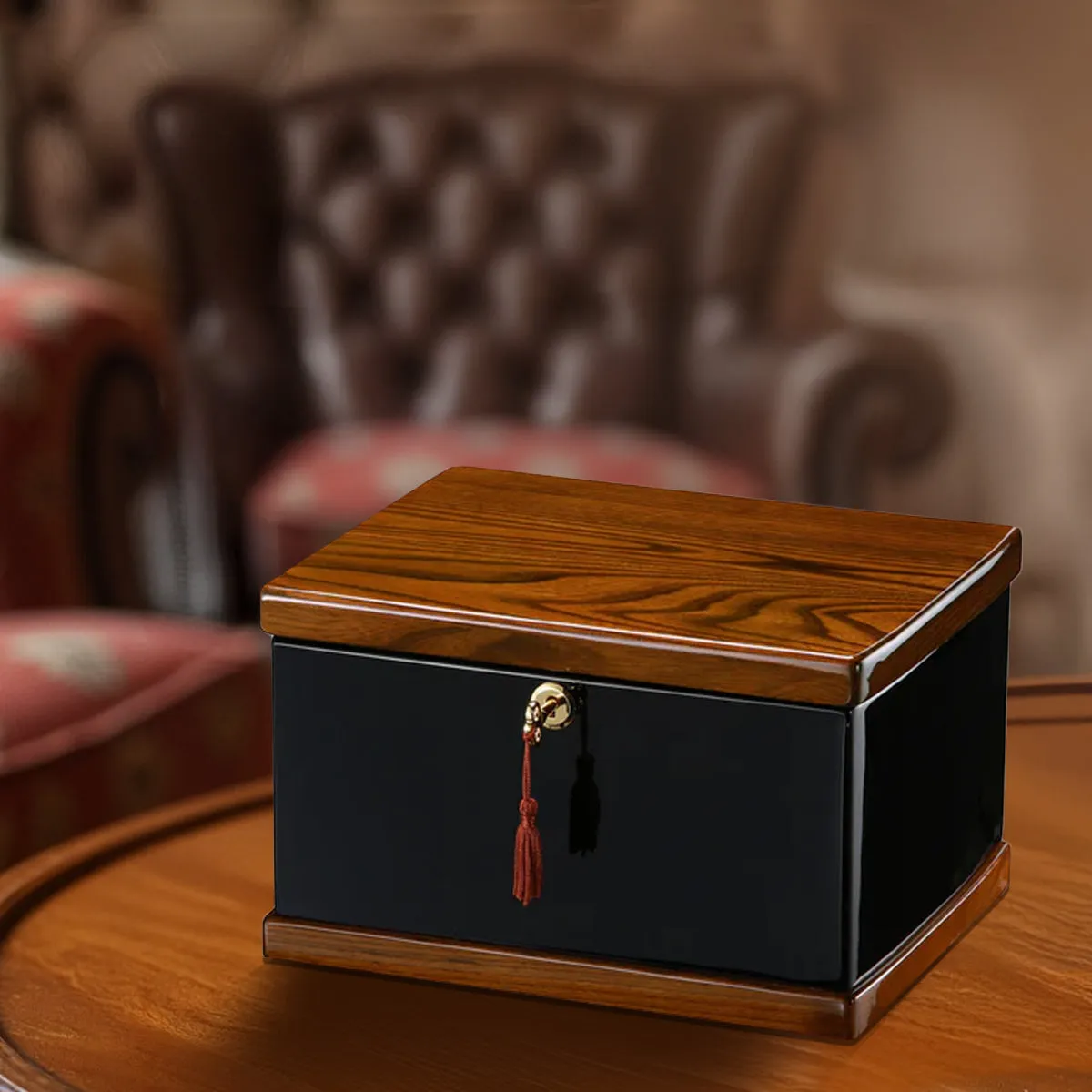 Courage - Two Tone Chest Wood Urn