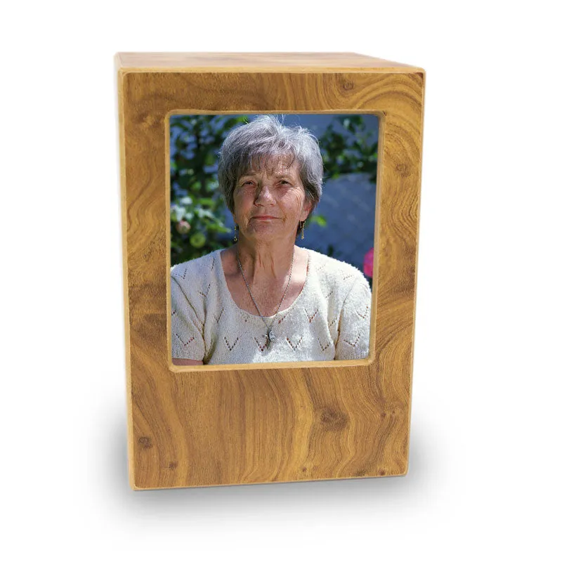 Cremation Photo Urn in Natural MDF