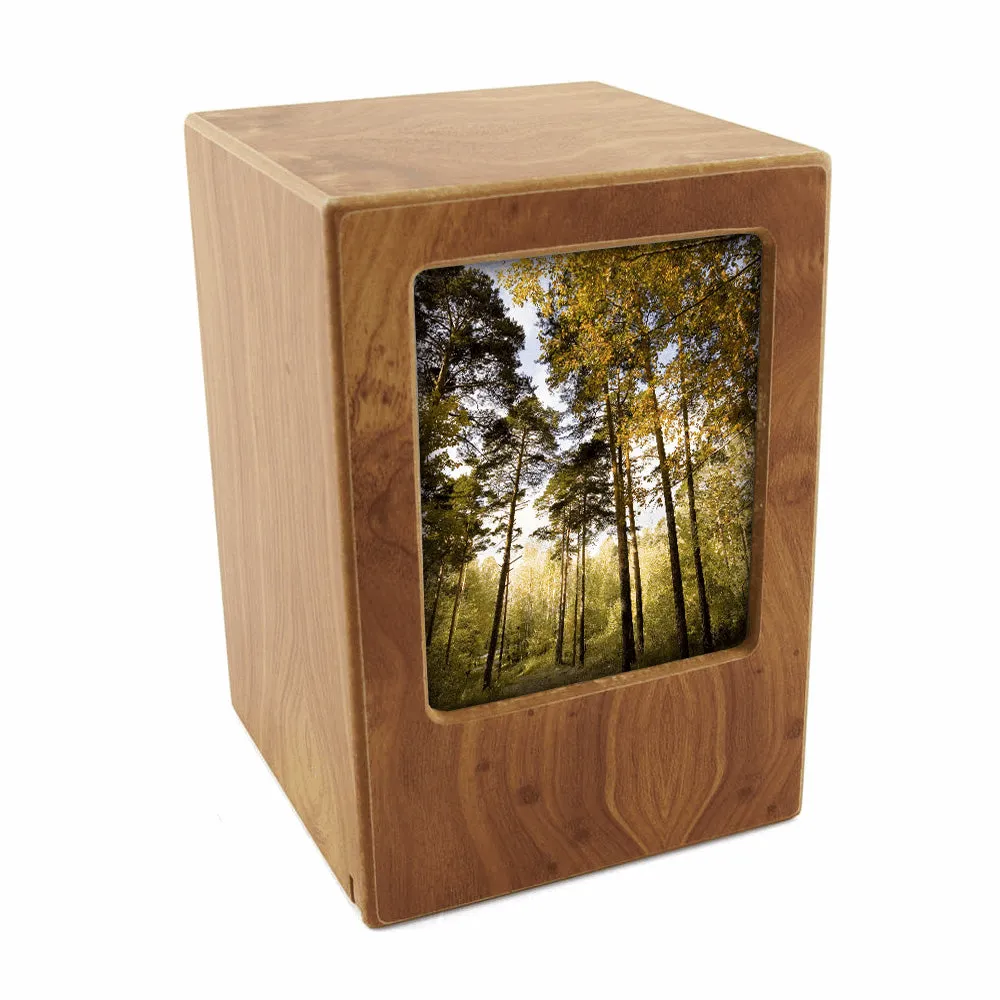Cremation Photo Urn in Natural MDF