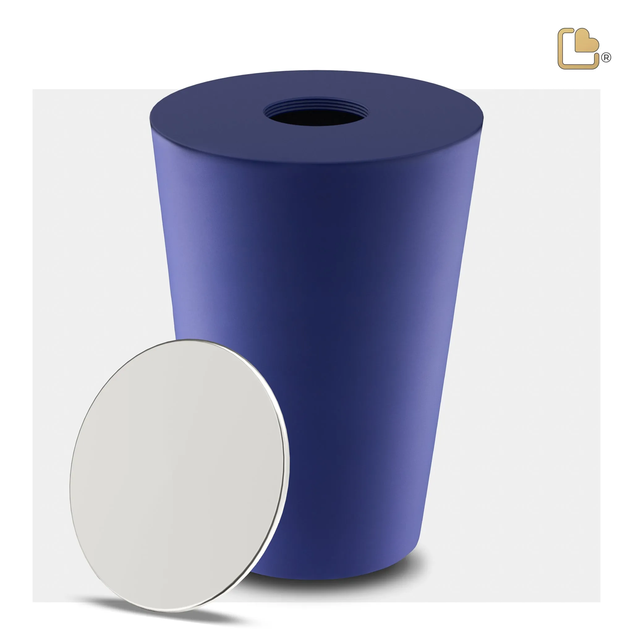 Crescent Tall Standard Adult Urn Navy & Polished Silver