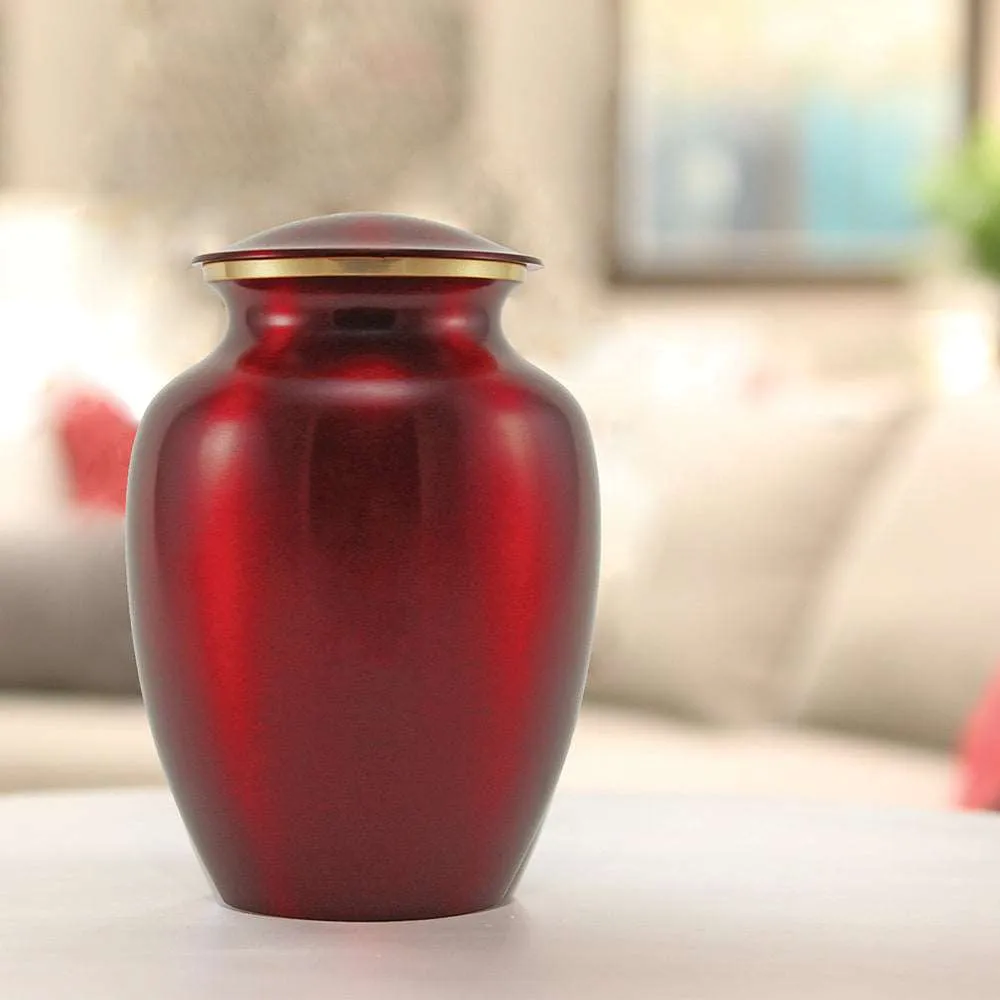 Crimson Red Pet Urn Small