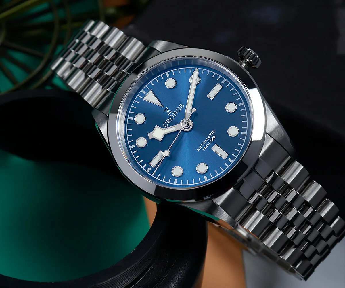 Cronos 36mm Snowflake Automatic Men Watch L6036