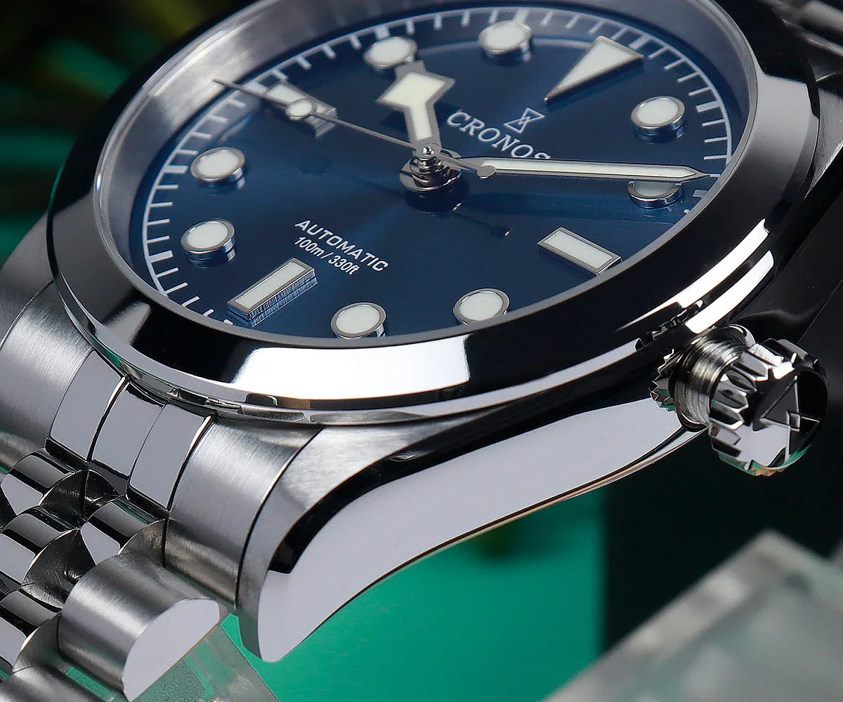 Cronos 36mm Snowflake Automatic Men Watch L6036