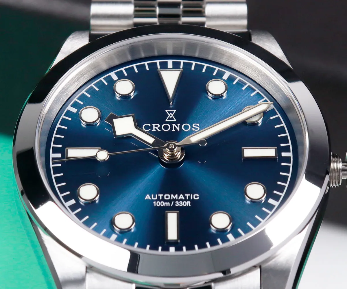 Cronos 36mm Snowflake Automatic Men Watch L6036