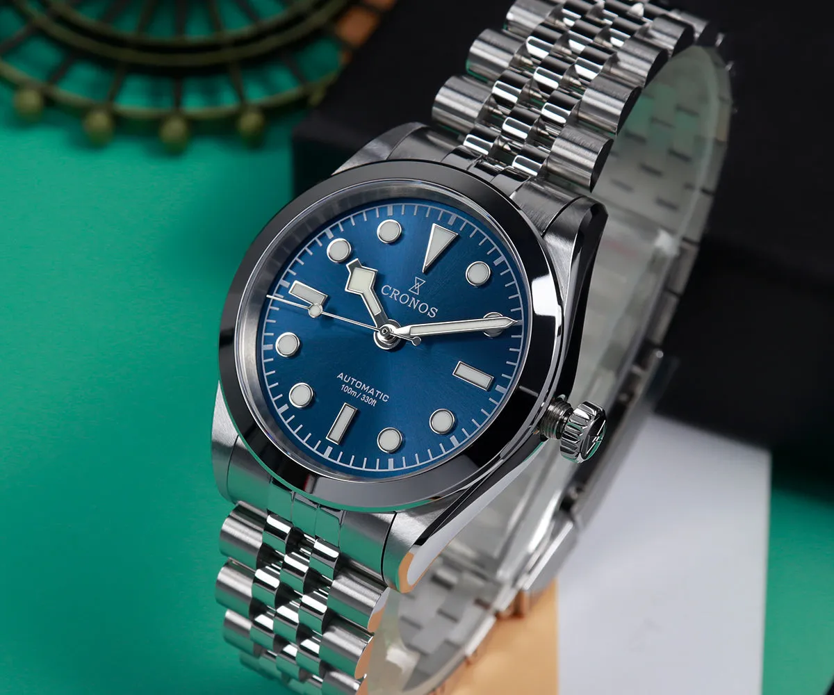 Cronos 36mm Snowflake Automatic Men Watch L6036