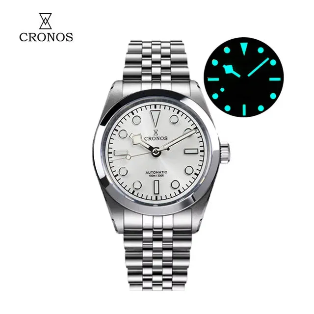 Cronos 36mm Snowflake Automatic Men Watch L6036