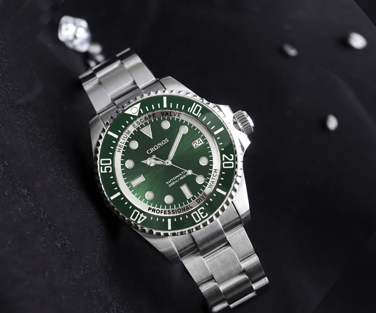 Cronos 44mm Sub Diver Watch 6009 - Calendar
