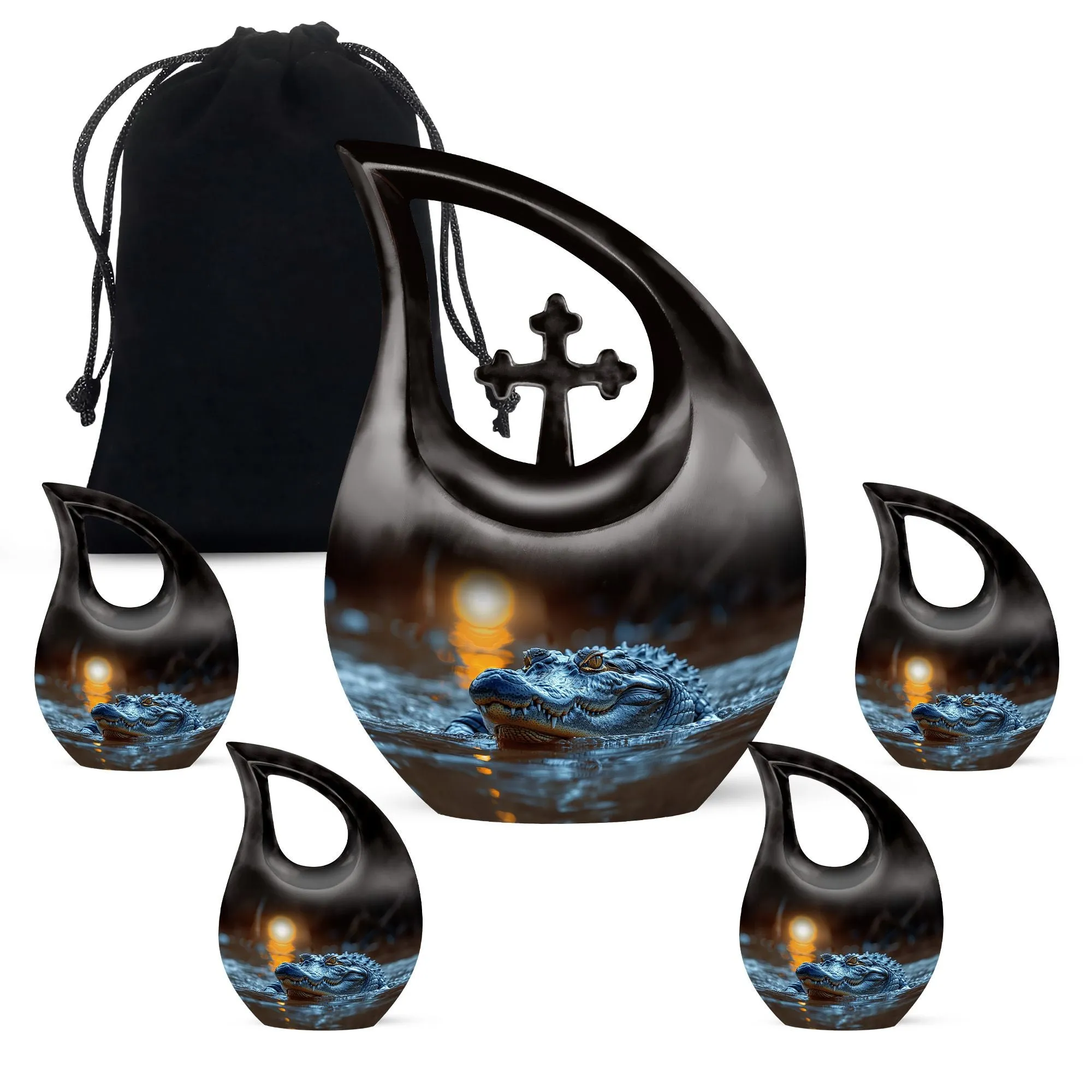 Cross Drop Alligator Urn: Artistically Crafted Custom Urn for Ashes
