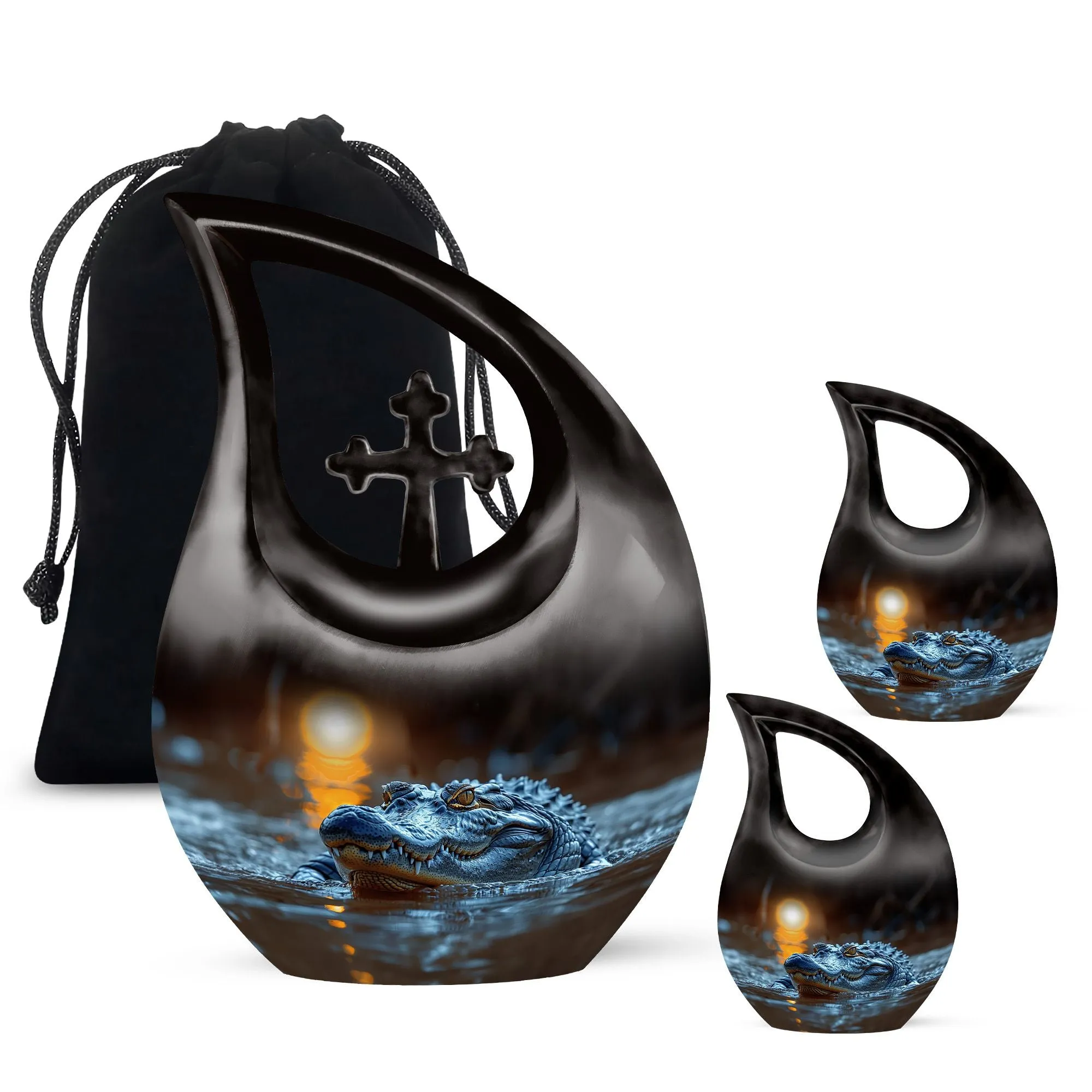 Cross Drop Alligator Urn: Artistically Crafted Custom Urn for Ashes