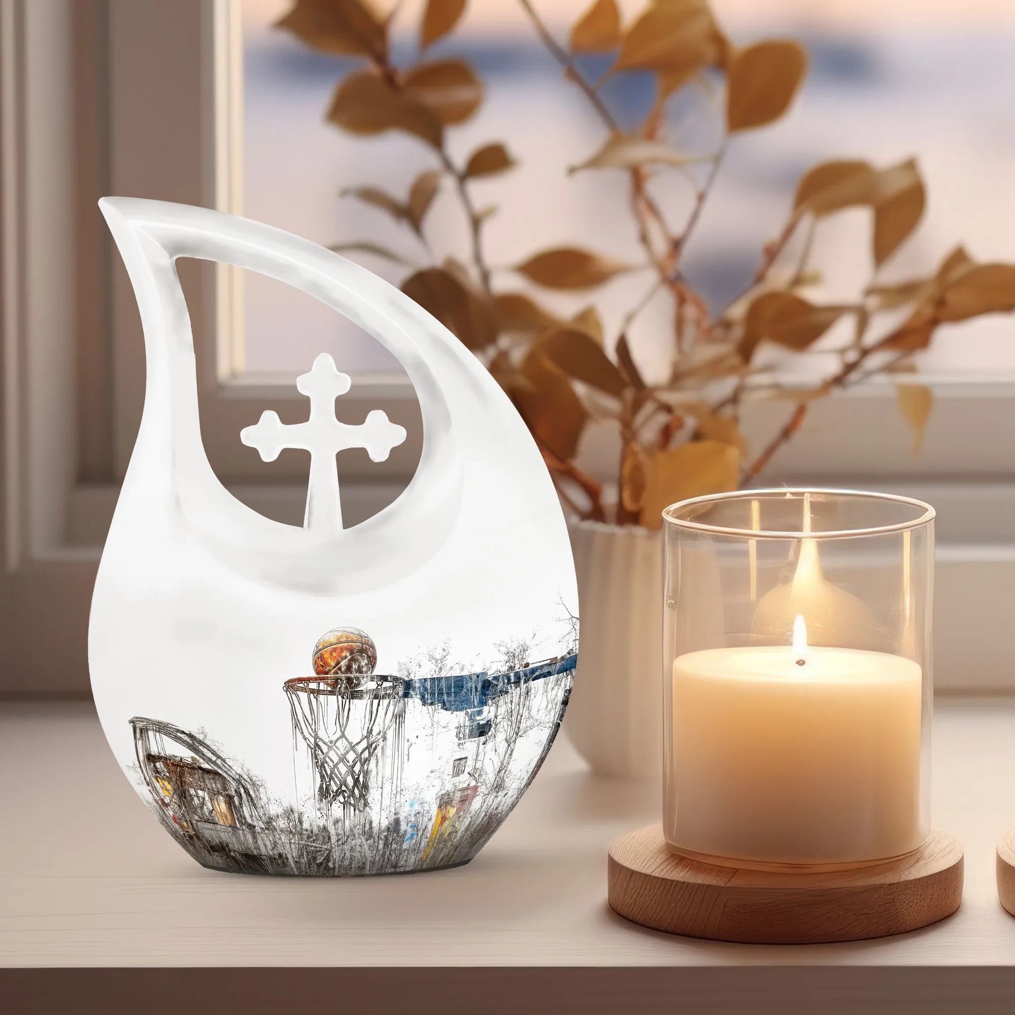 Cross Drop Basketball Urn: A Personalized Memorial Solution