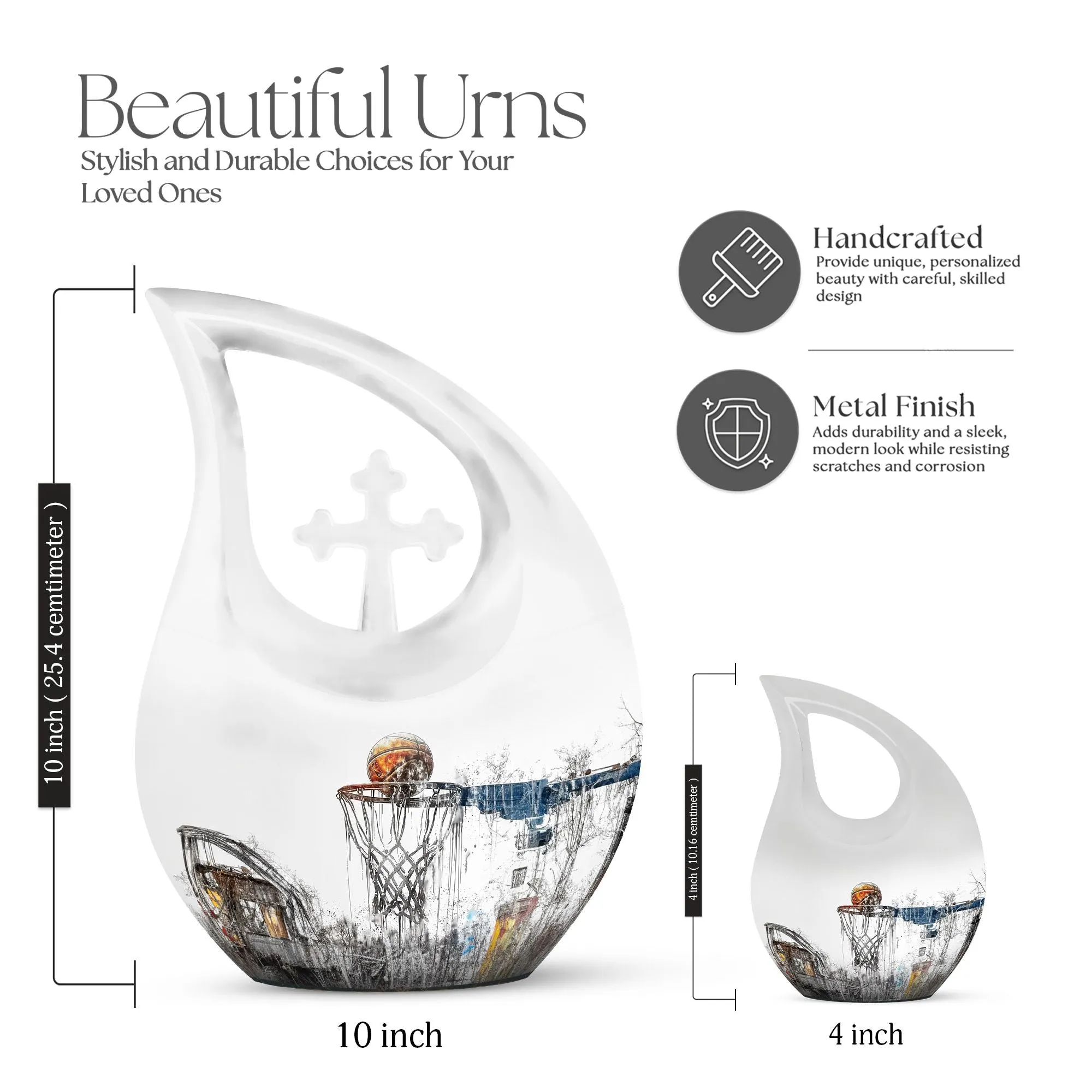 Cross Drop Basketball Urn: A Personalized Memorial Solution