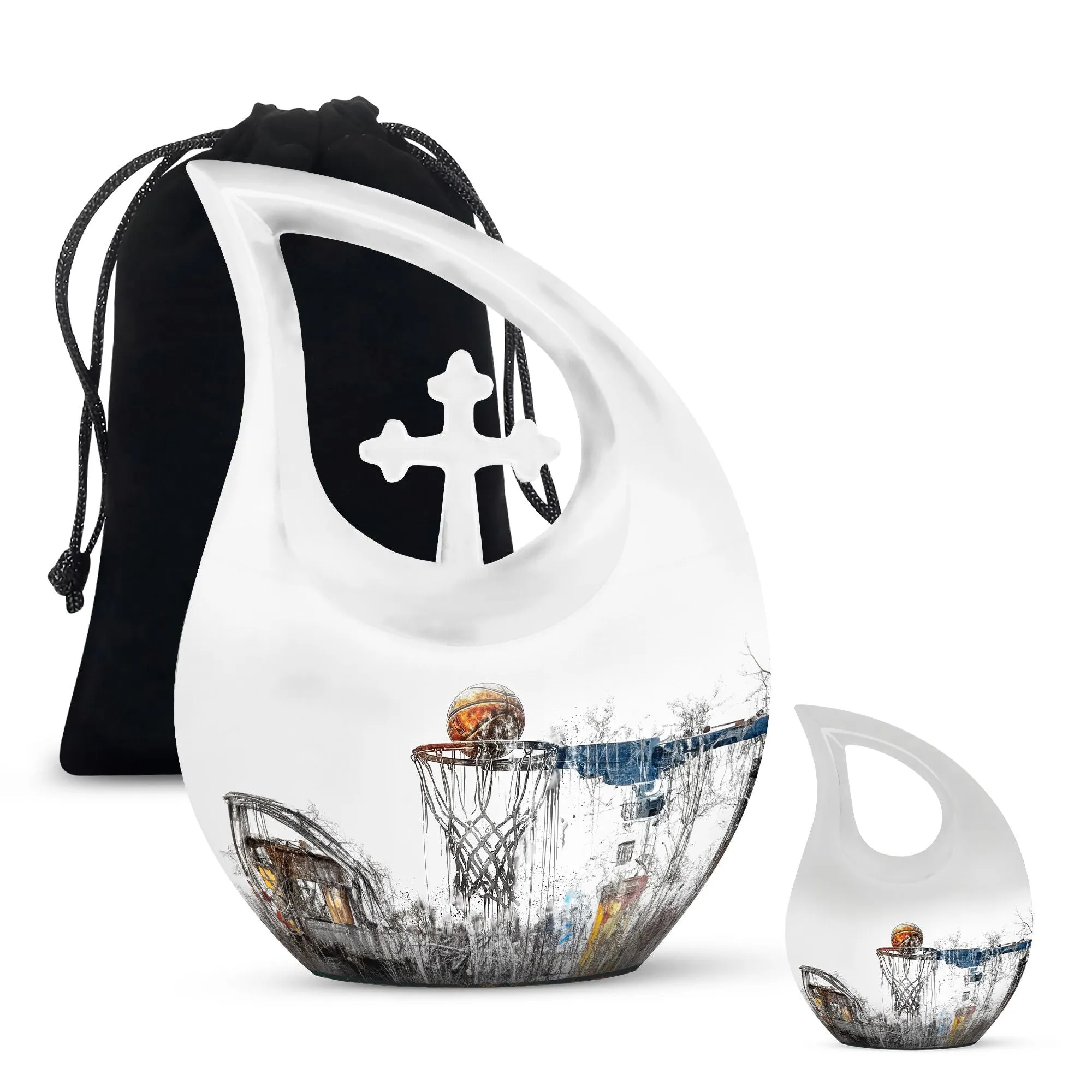 Cross Drop Basketball Urn: A Personalized Memorial Solution