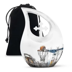 Cross Drop Basketball Urn: A Personalized Memorial Solution