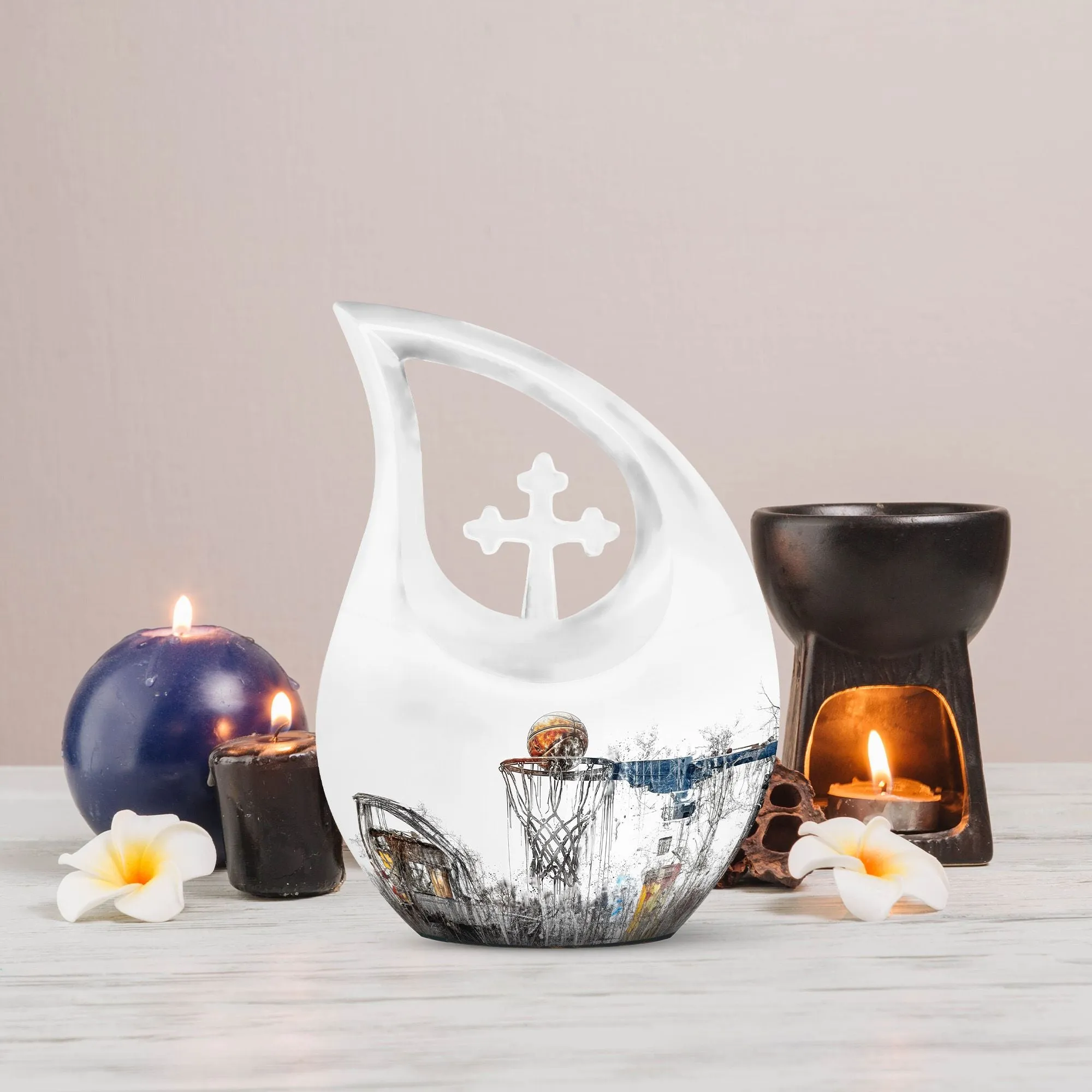 Cross Drop Basketball Urn: A Personalized Memorial Solution