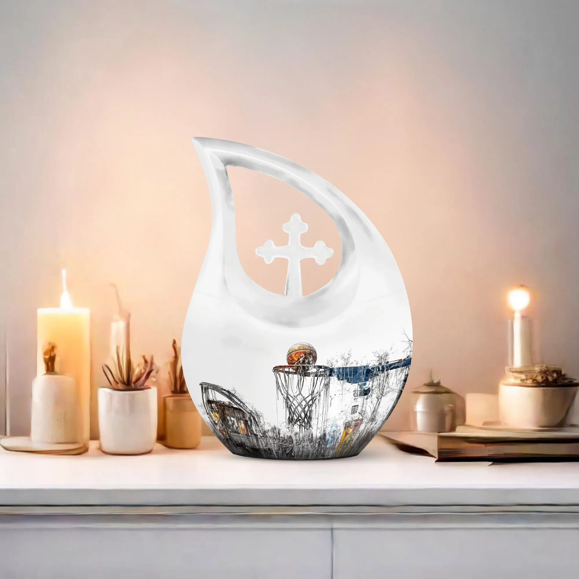 Cross Drop Basketball Urn: A Personalized Memorial Solution