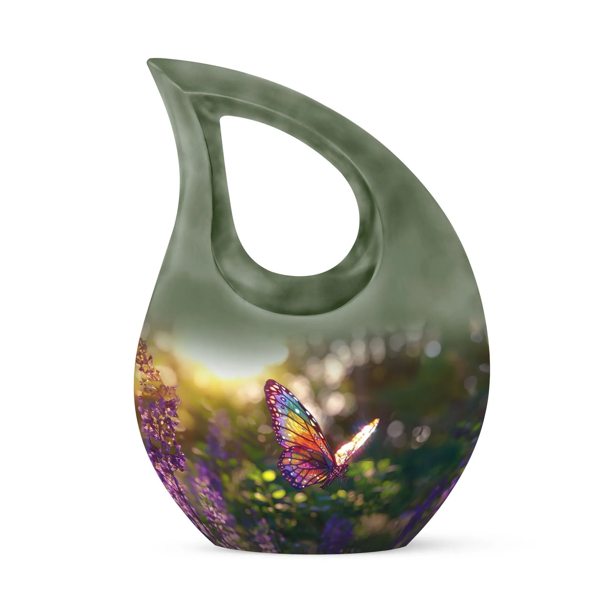 Cross Drop Butterfly Urn, Mini Urn For Human Ashes