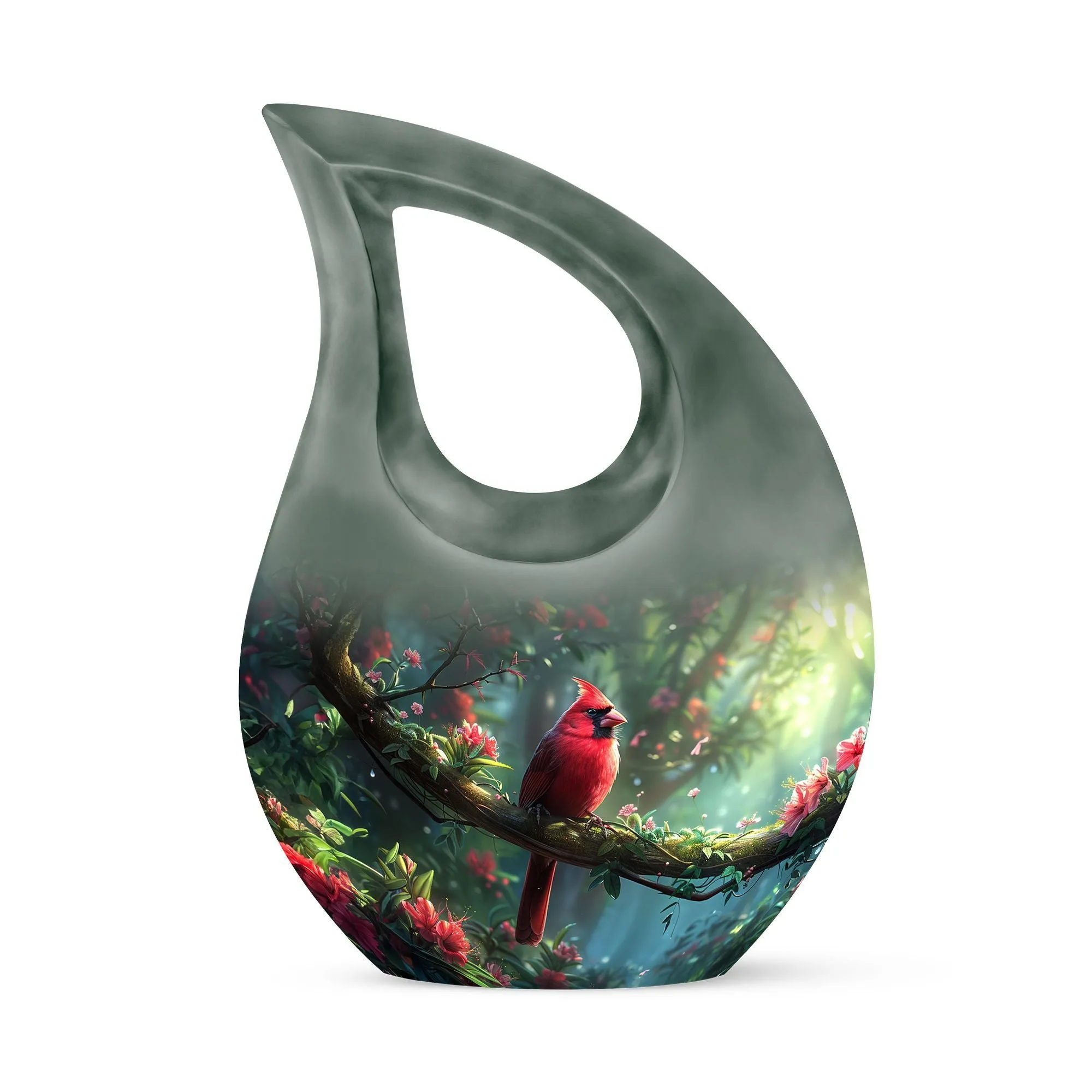 Cross Drop Cardinal Bird Urn: Mini Urn For Human Ashes