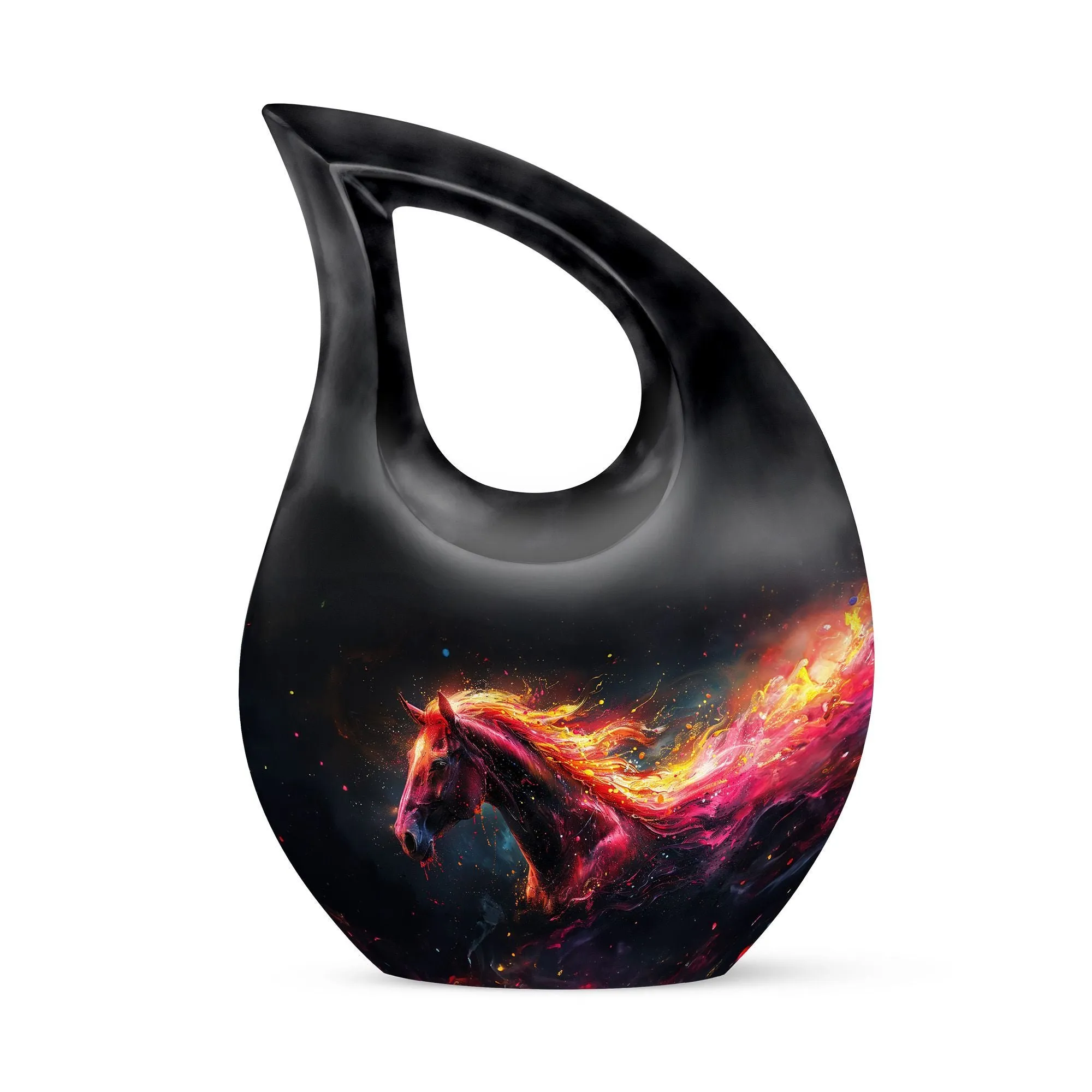 Cross Drop Horse Tribute - Large Memorial Urn