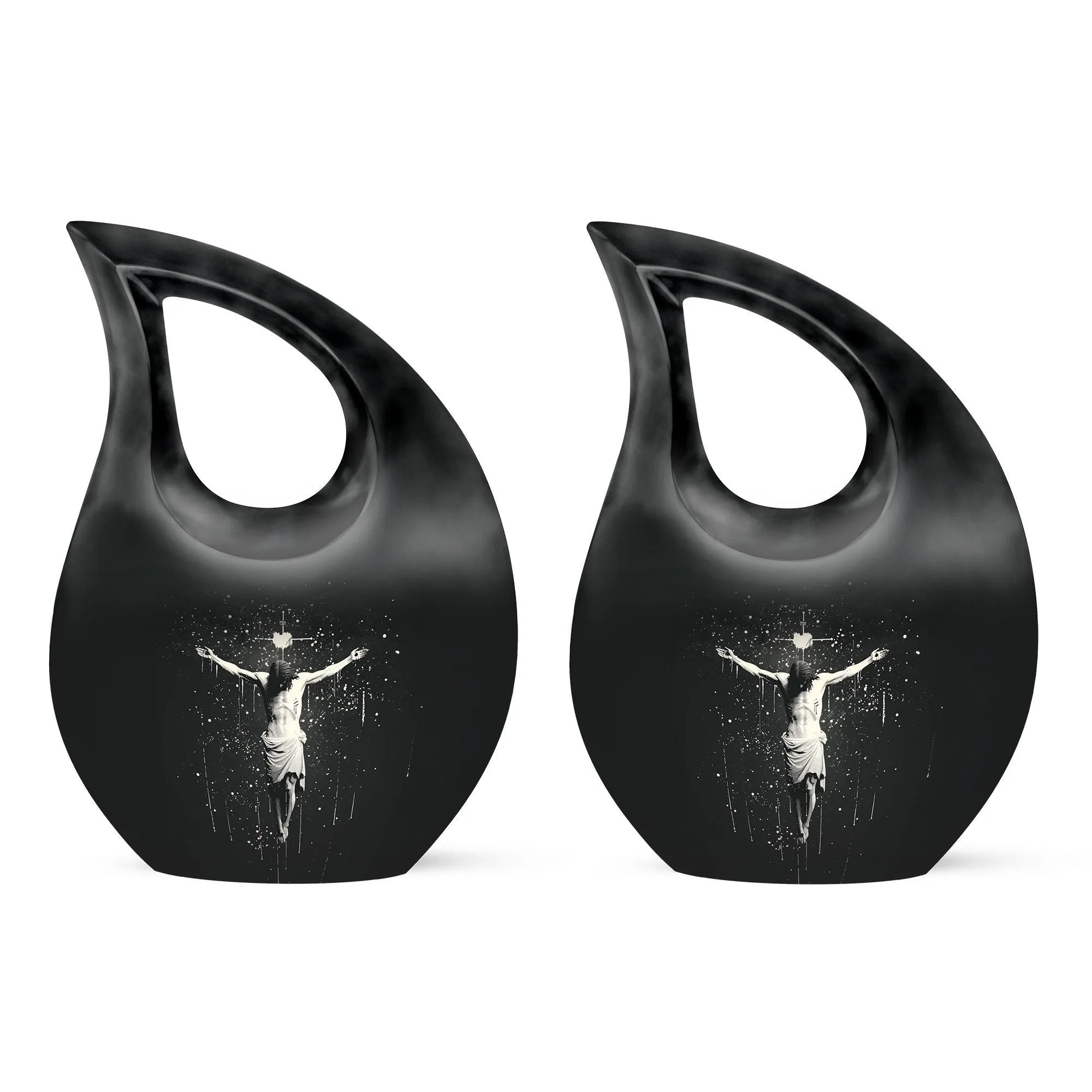 Cross Drop Urn -Large Aluminium Cremation Urn For Human Remains