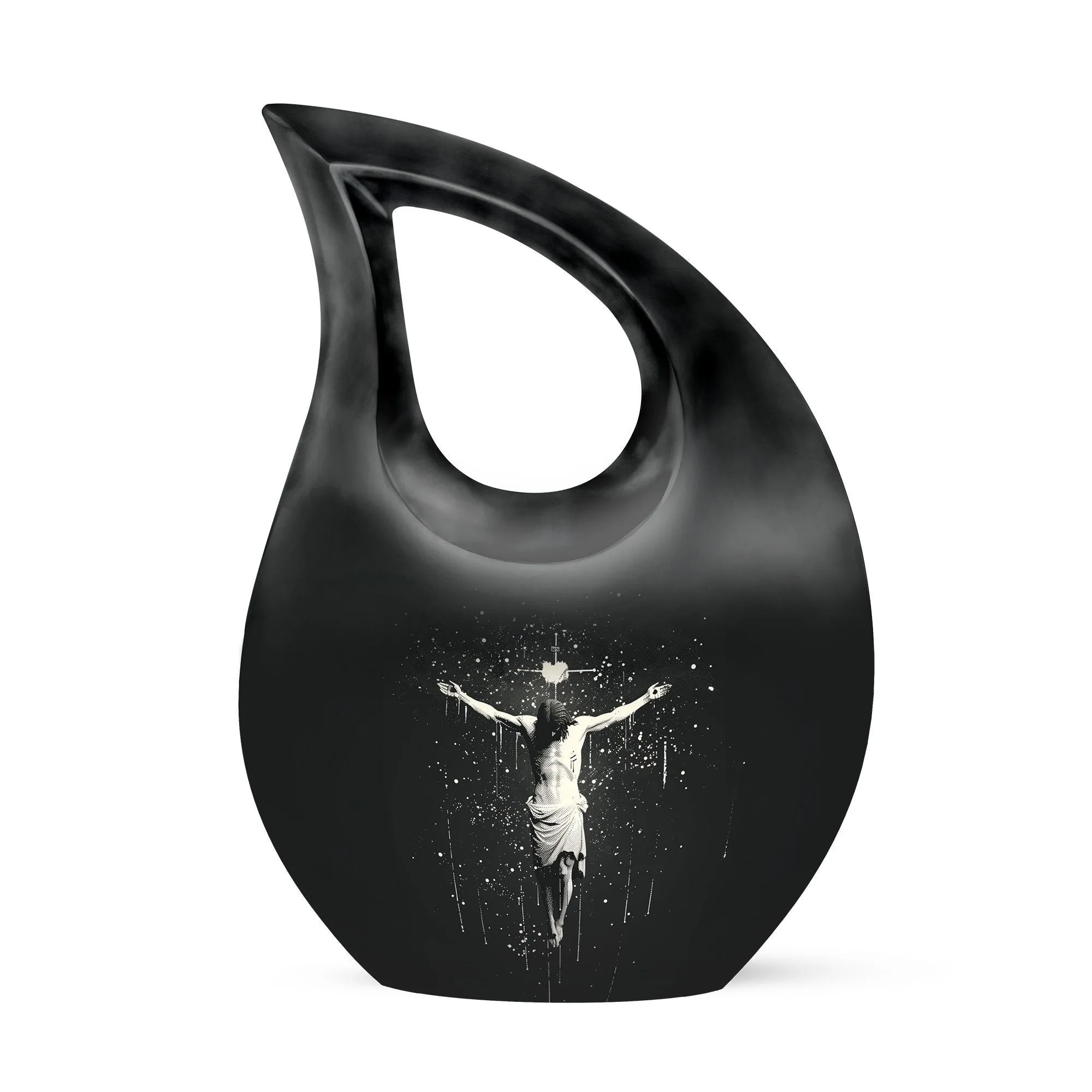 Cross Drop Urn -Large Aluminium Cremation Urn For Human Remains